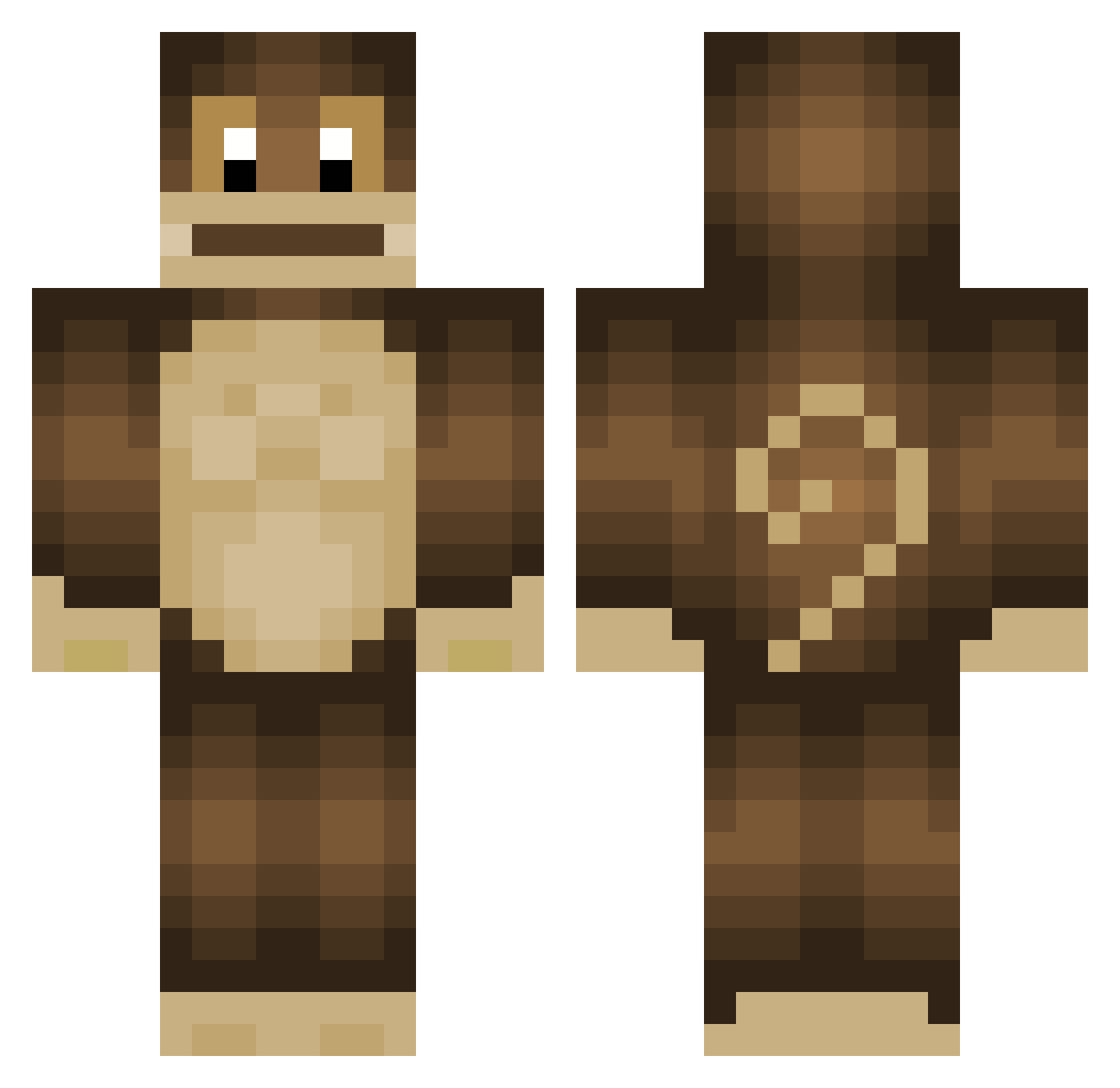piwoharnas Minecraft skin, front and back view