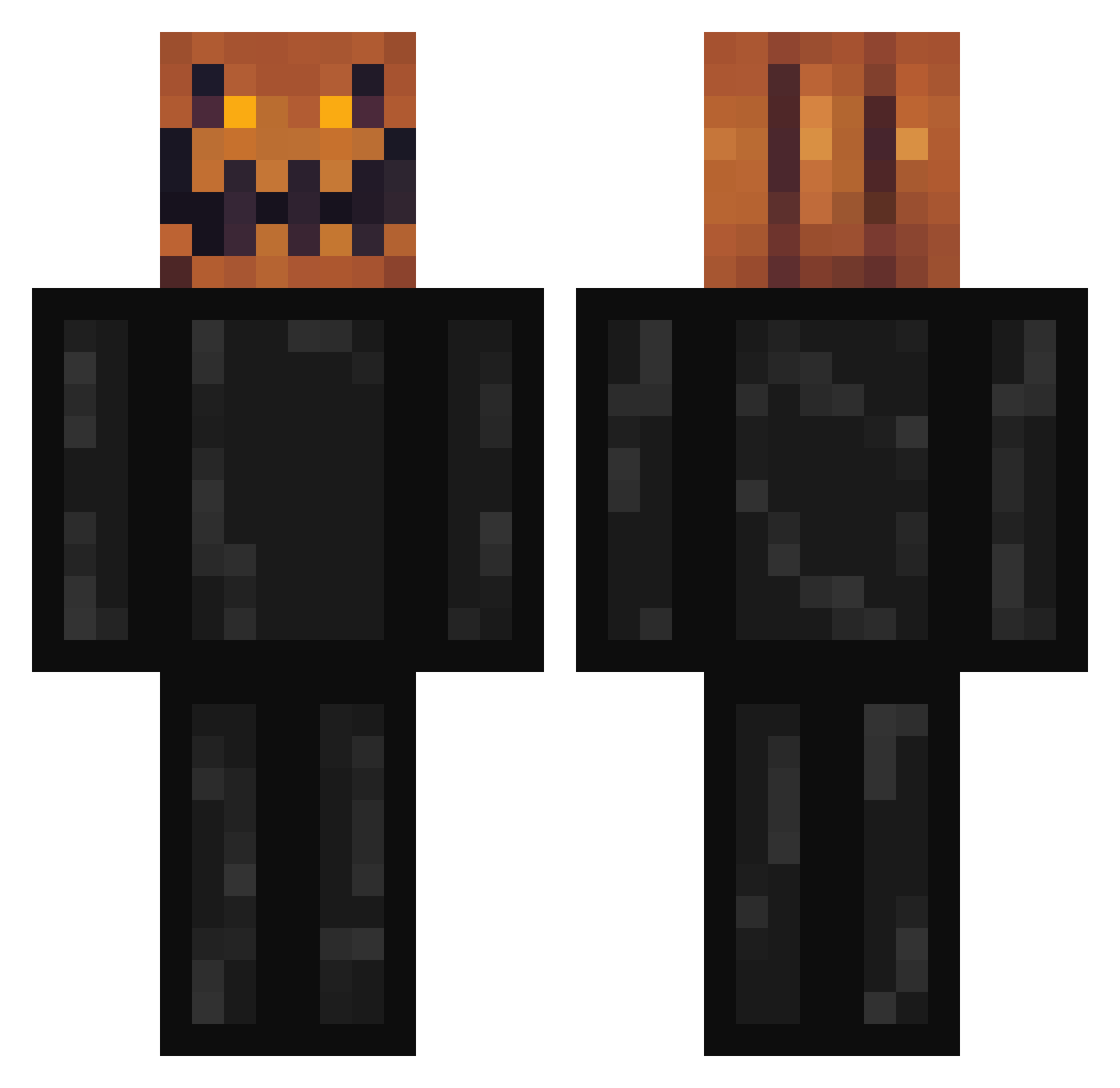 Omega2Dabs Minecraft skin, front and back view