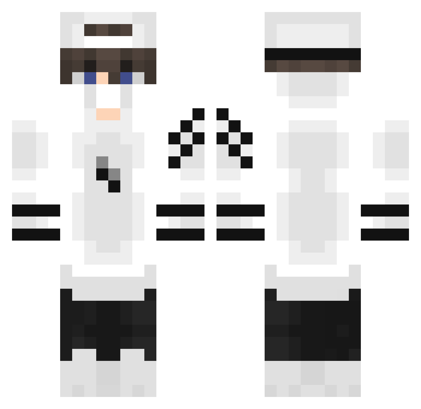 Squiek123 Minecraft skin, front and back view