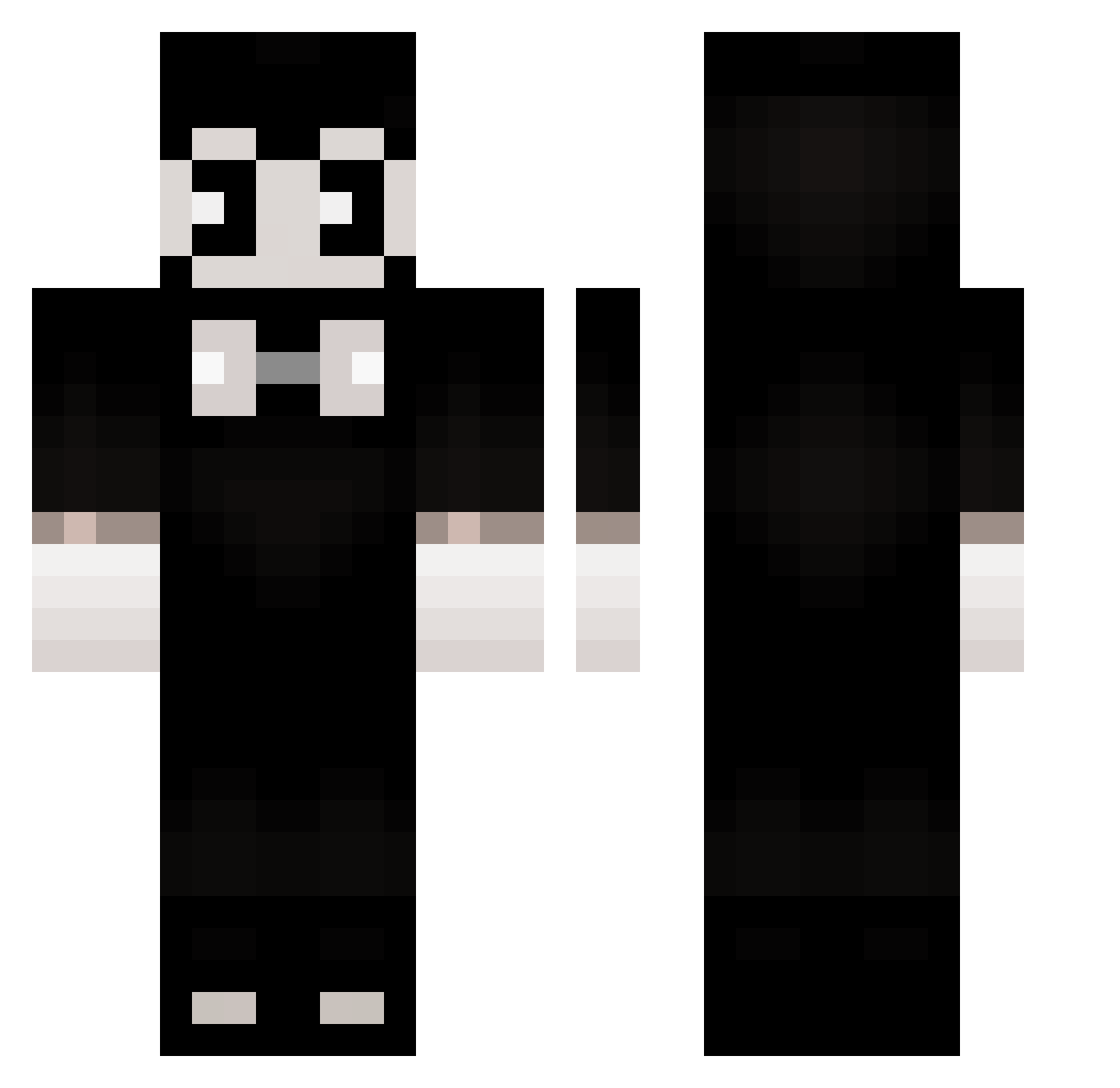 Plumped Minecraft skin, front and back view