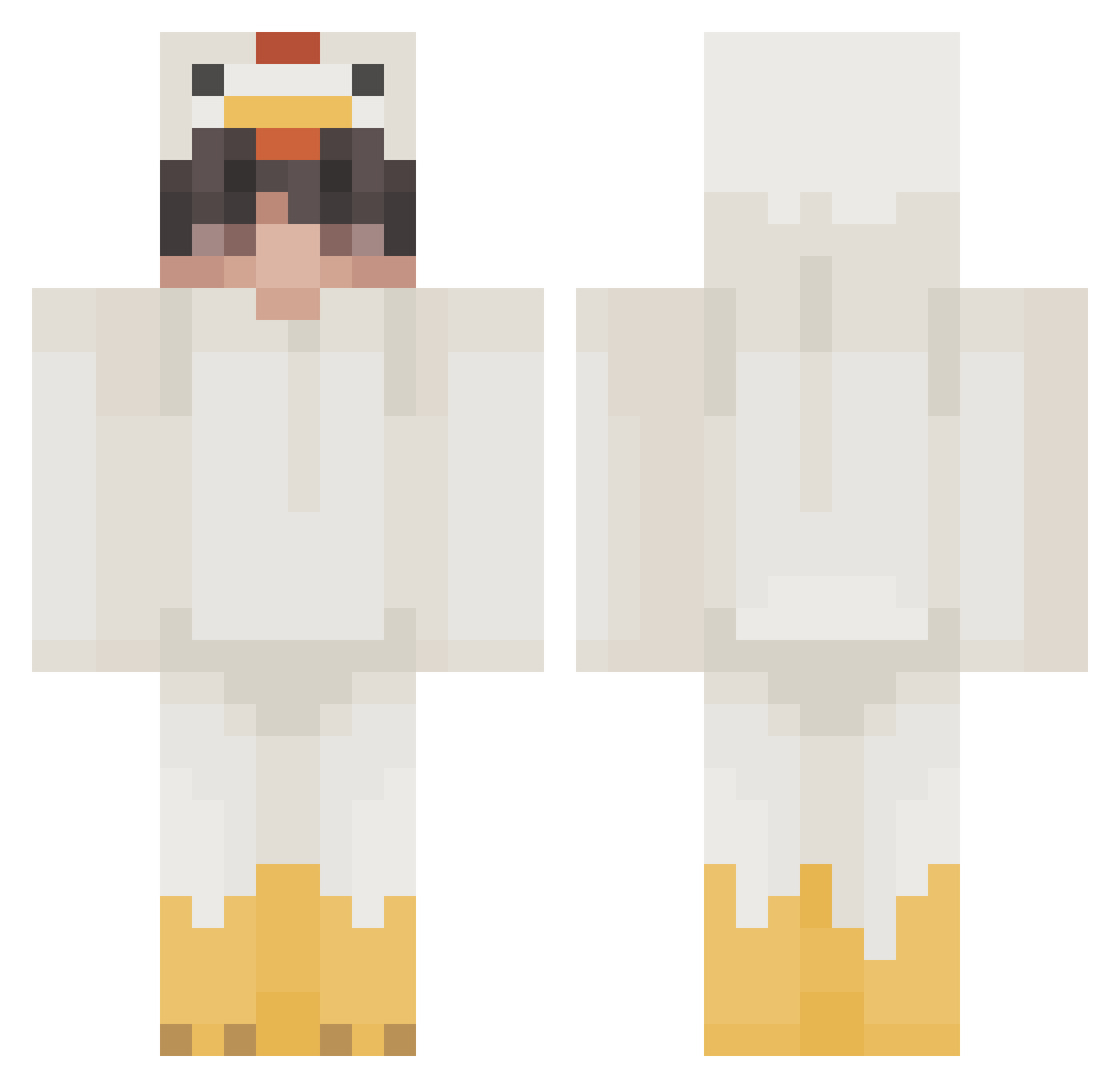 ChickenBill Minecraft skin, front and back view