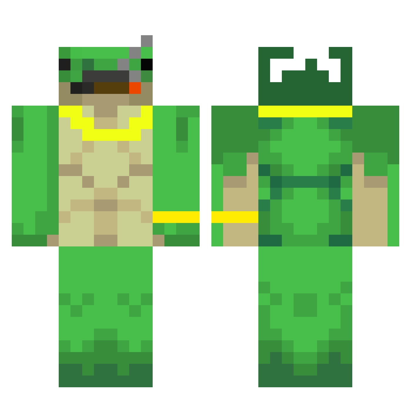 Feyseed Minecraft skin, front and back view