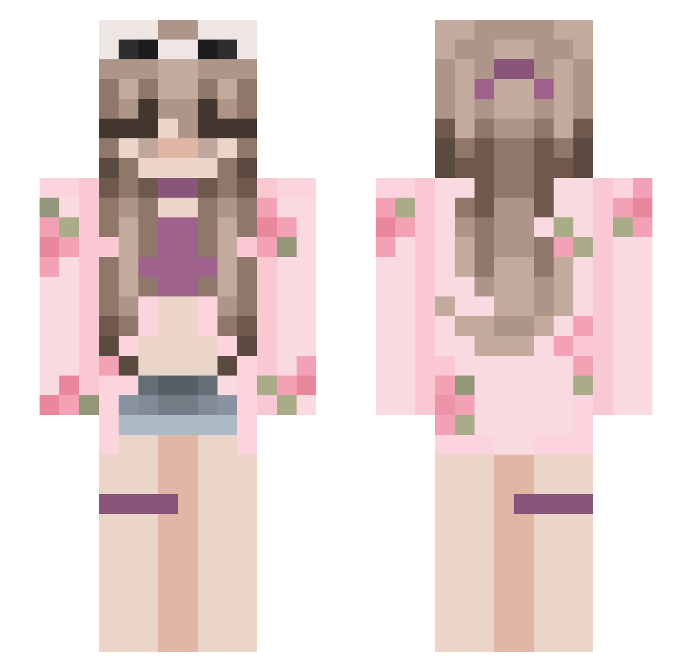 uselove Minecraft skin, front and back view