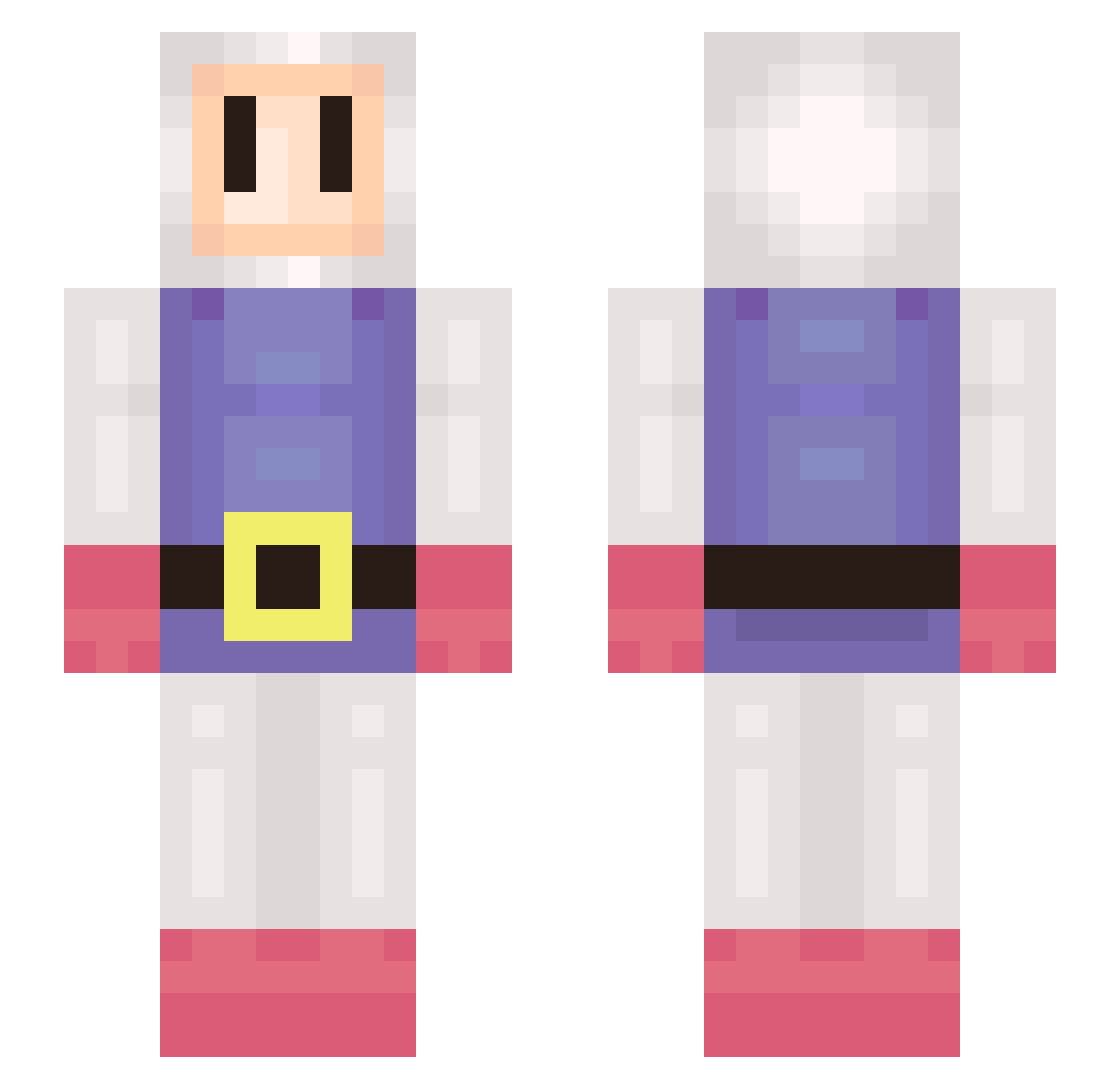 BetaBlastr Minecraft skin, front and back view