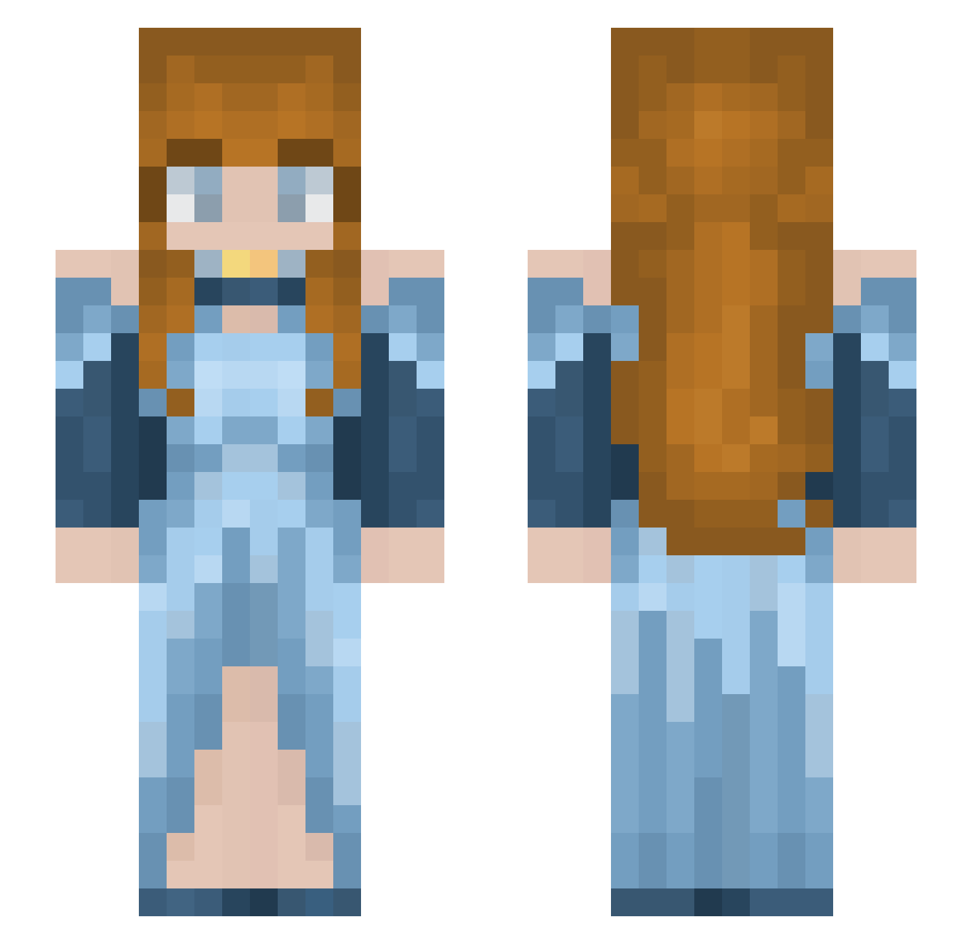 Jyjy Minecraft skin, front and back view