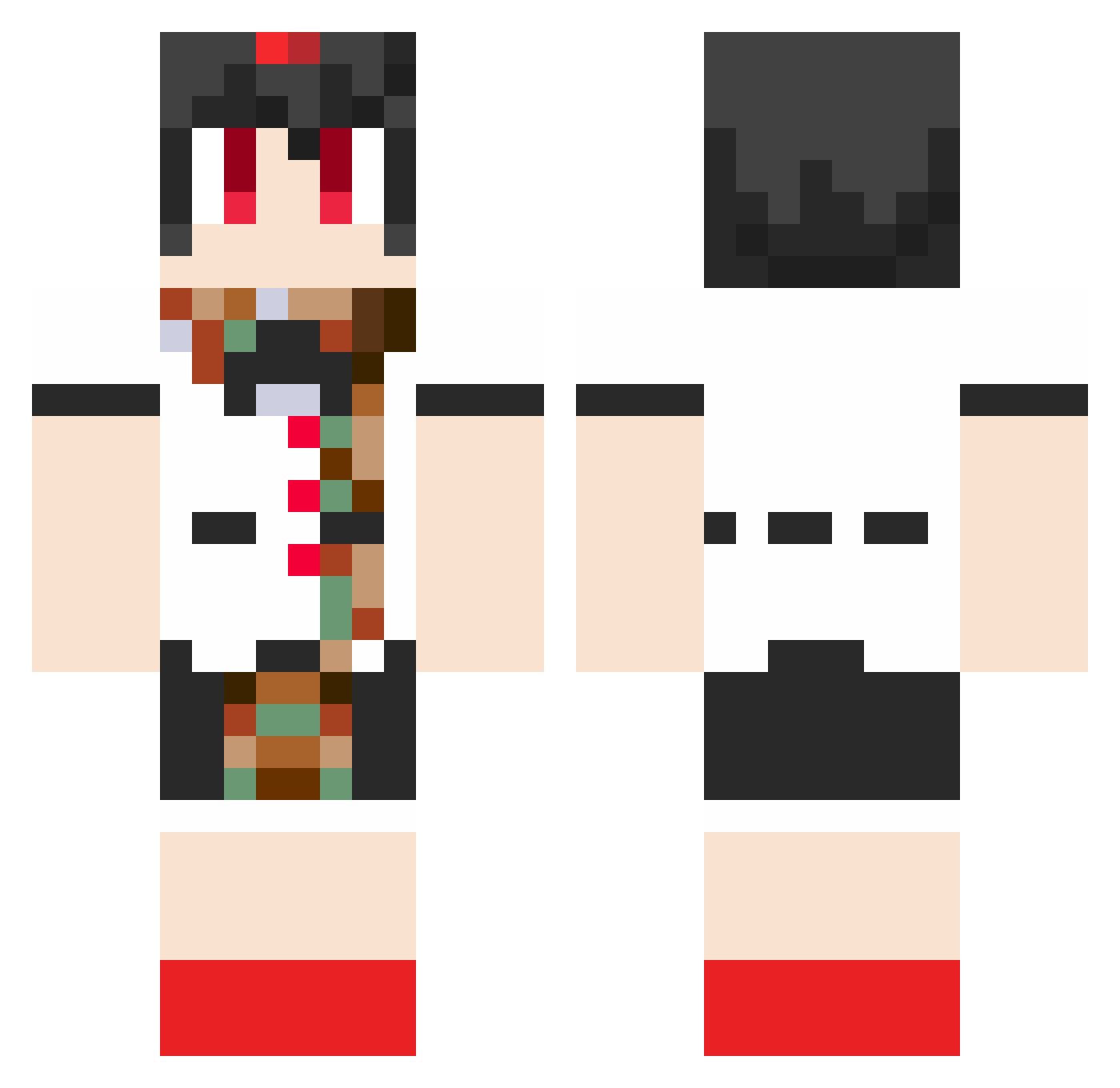 doubleleaf Minecraft skin, front and back view