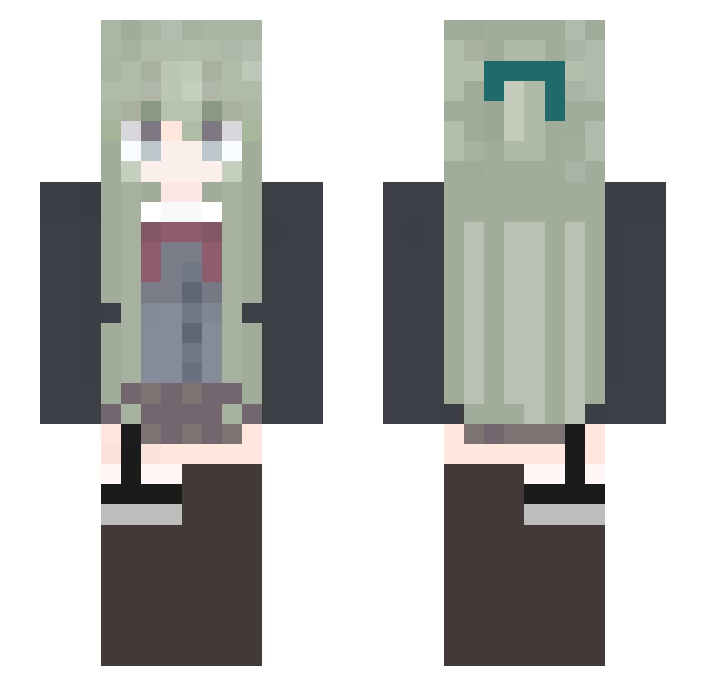 Pharlem Minecraft skin, front and back view