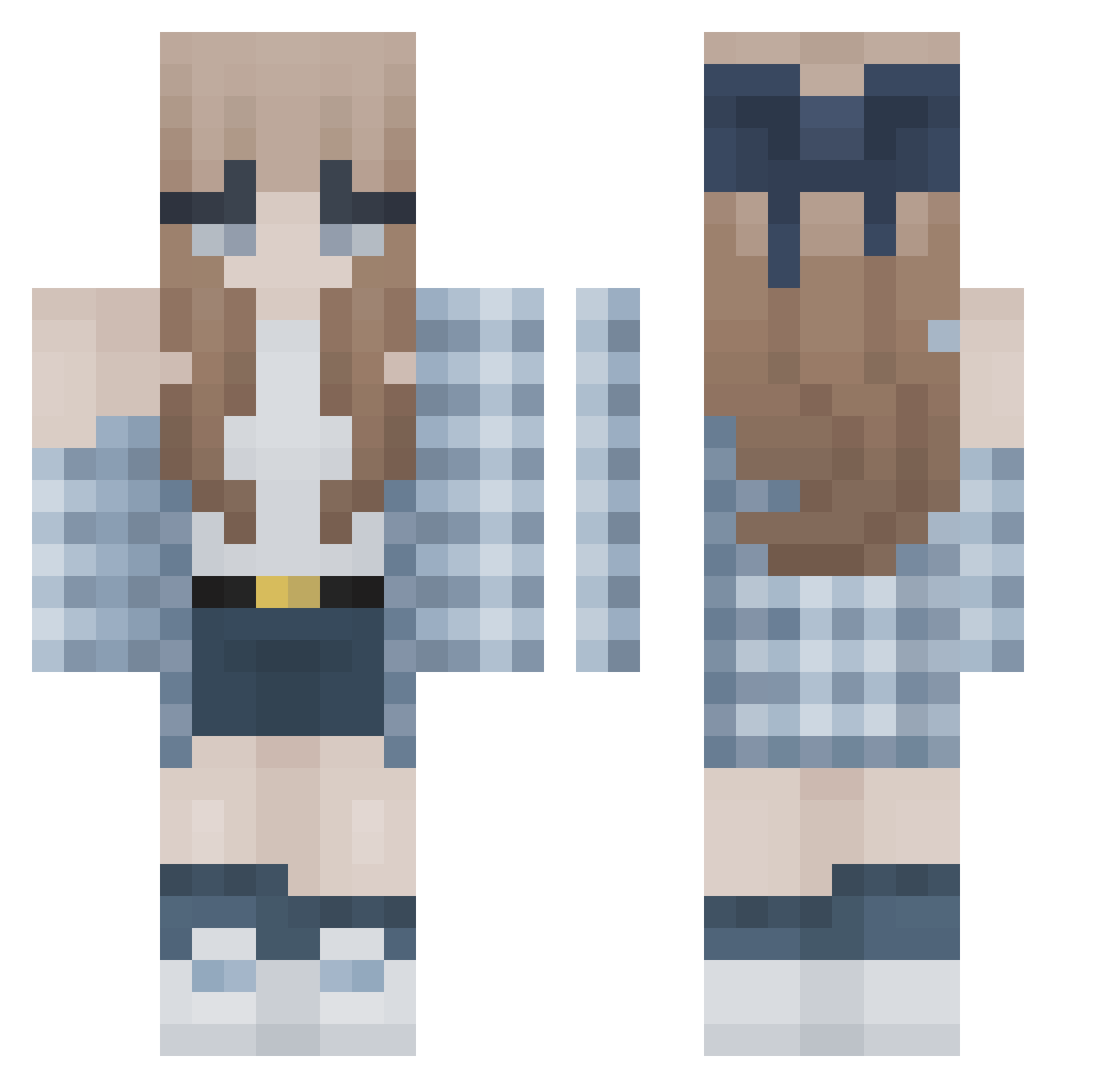 Virinna Minecraft skin, front and back view