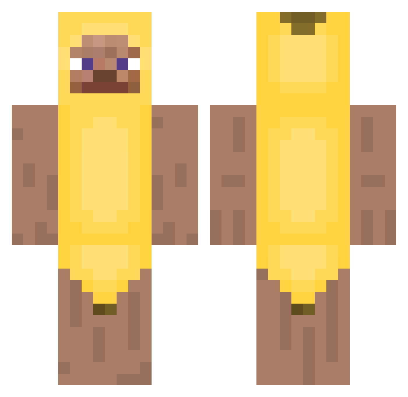 RandomInABox Minecraft skin, front and back view