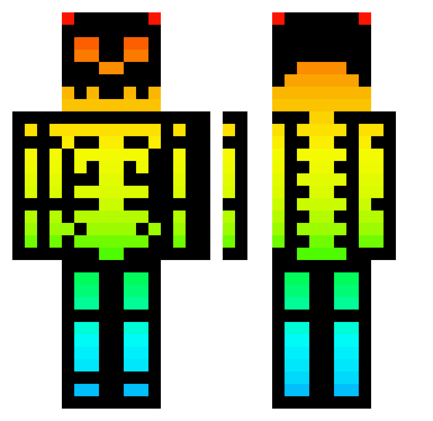 EnotMoviG Minecraft skin, front and back view