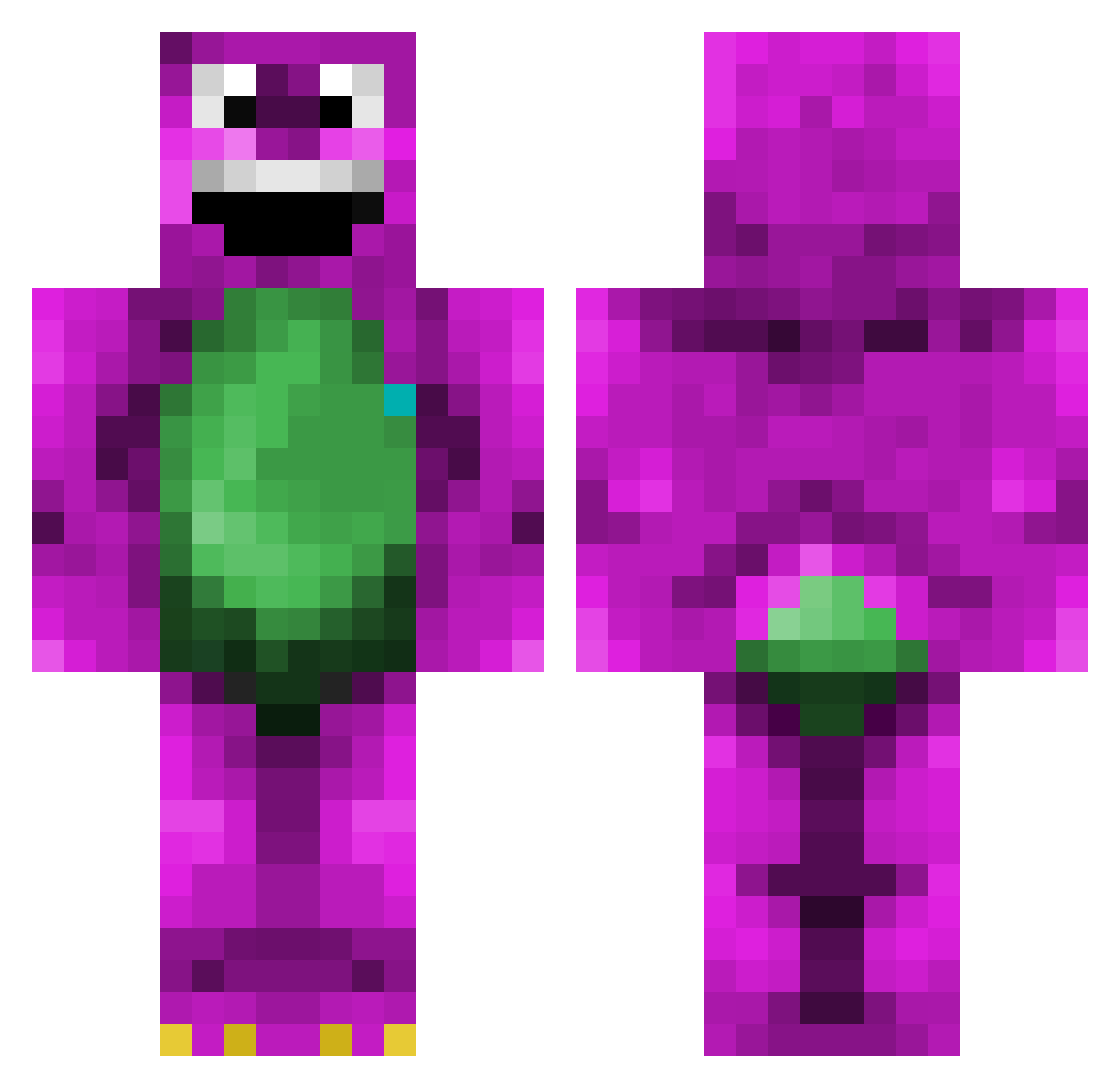 swivels Minecraft skin, front and back view