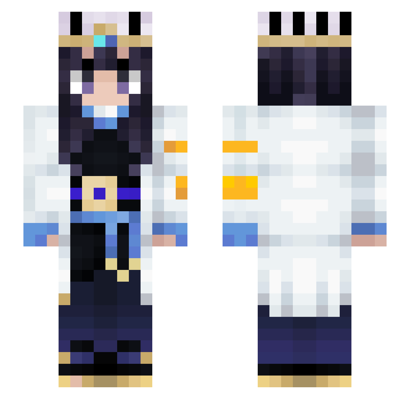 D_Du_Bi Minecraft skin, front and back view