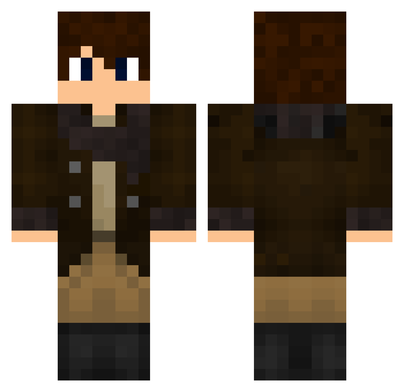 Zugemuelt Minecraft skin, front and back view