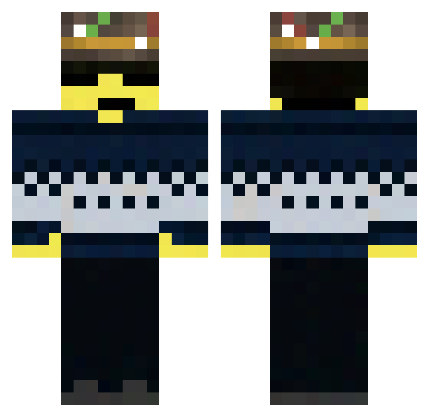 InkyTbh Minecraft skin, front and back view