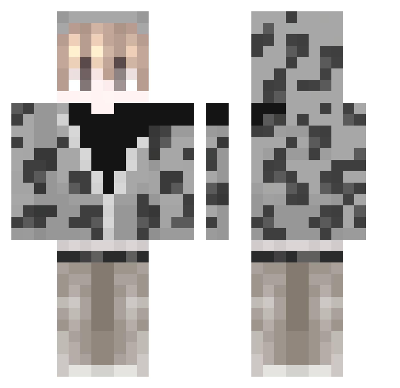 GraSter1234 Minecraft skin, front and back view