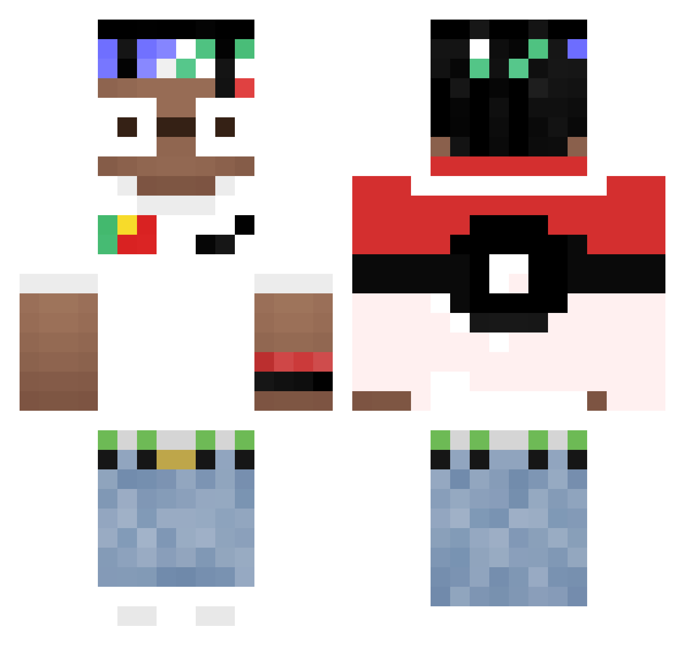 black_B0b Minecraft skin, front and back view