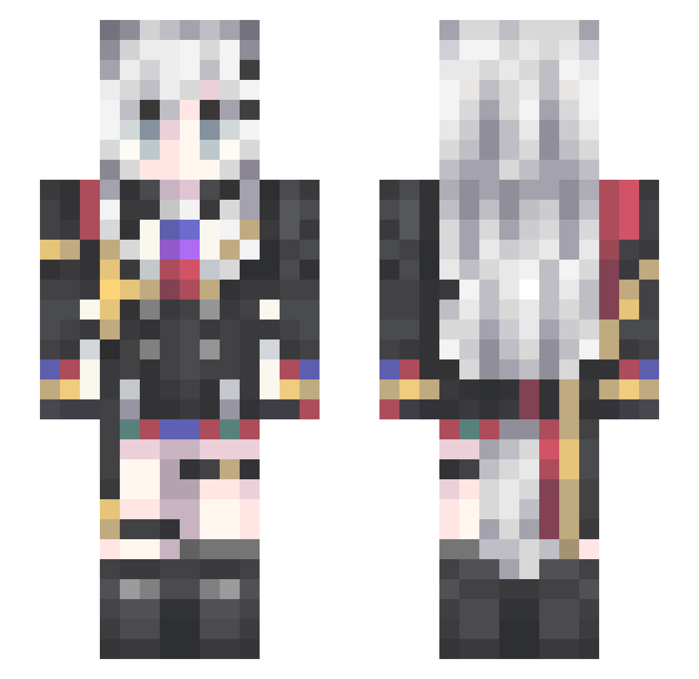 Slimik Minecraft skin, front and back view