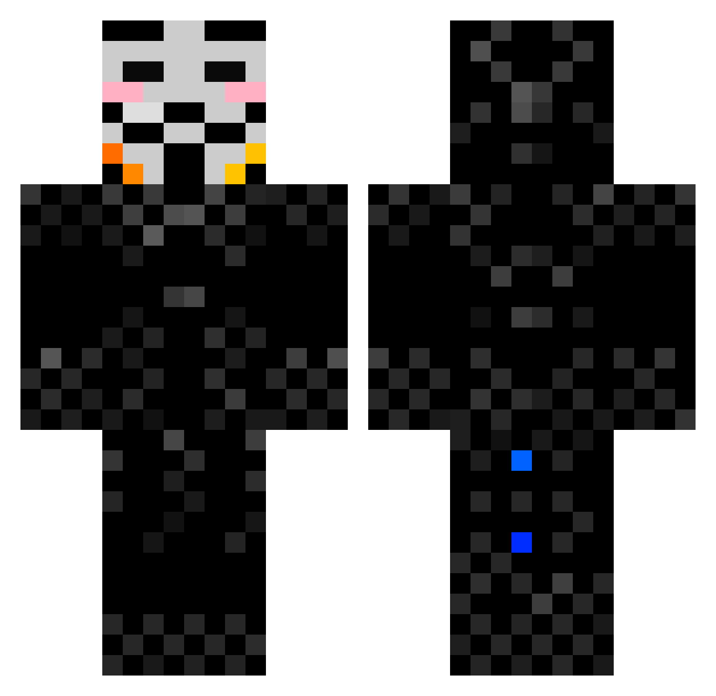 AnonymousHacking Minecraft skin, front and back view
