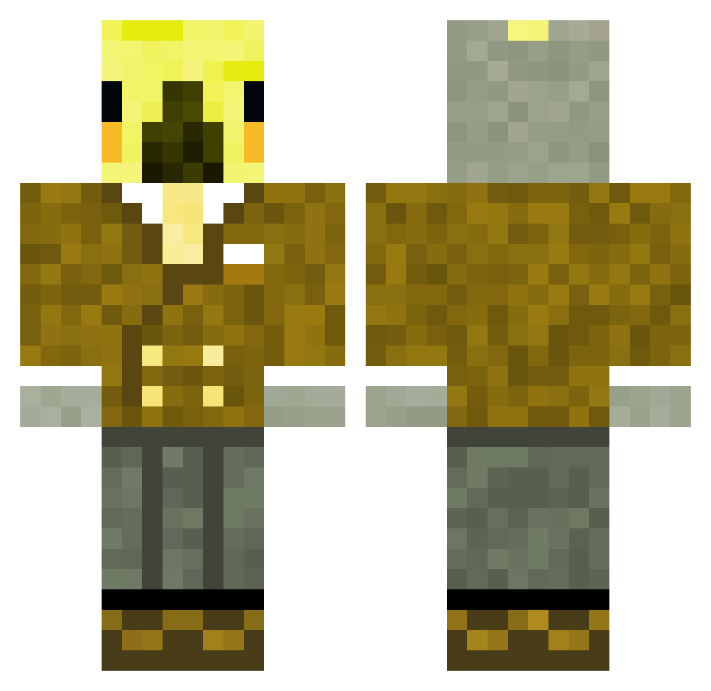 arvinWasHere Minecraft skin, front and back view