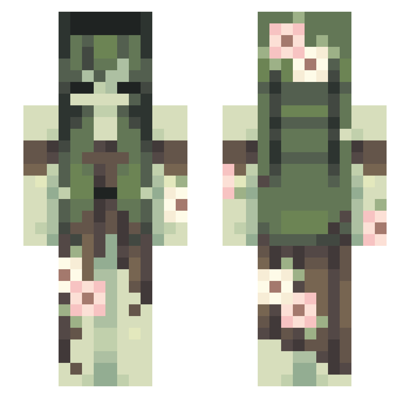 GentleEvie Minecraft skin, front and back view