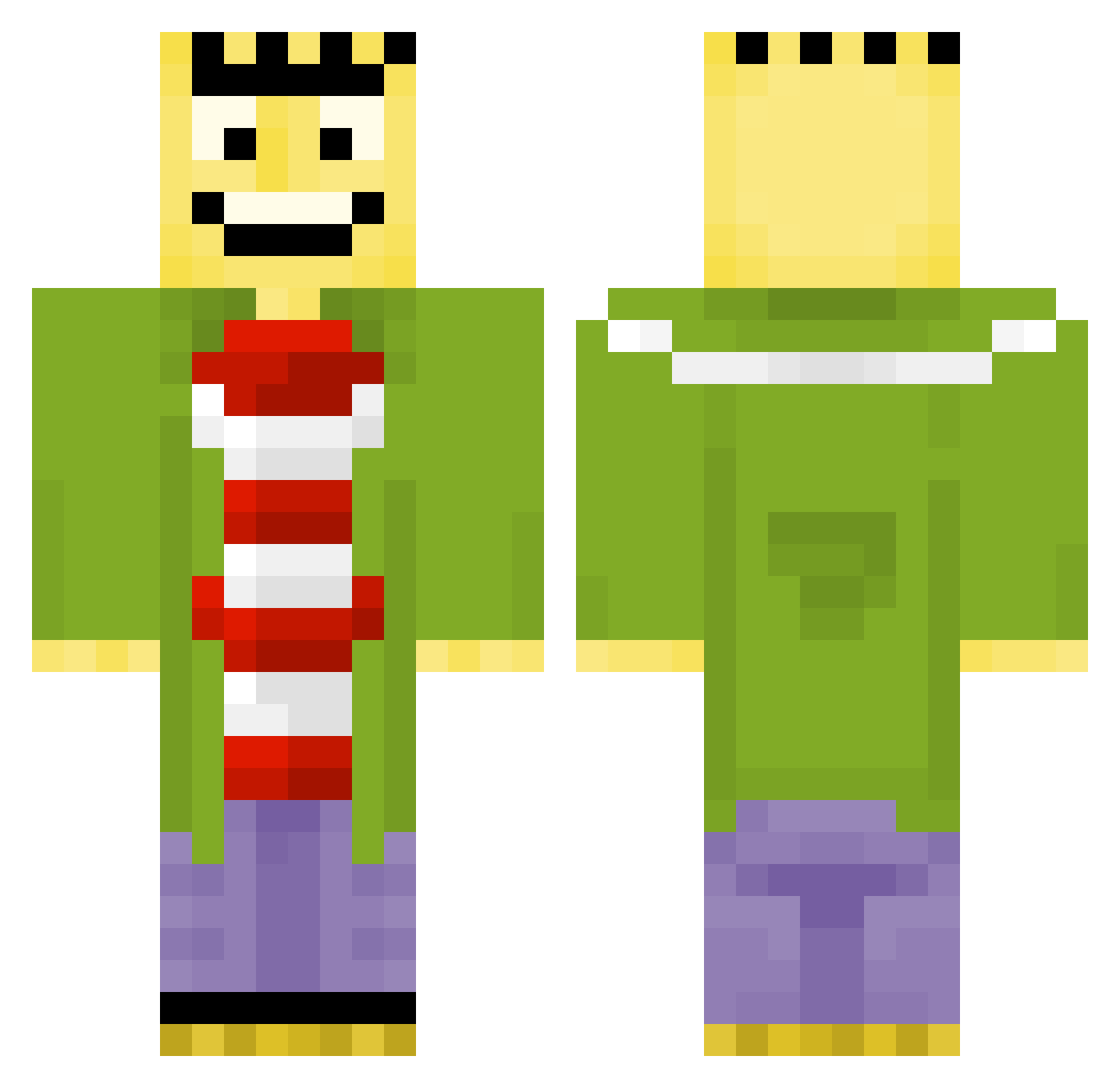 AmirMeme Minecraft skin, front and back view