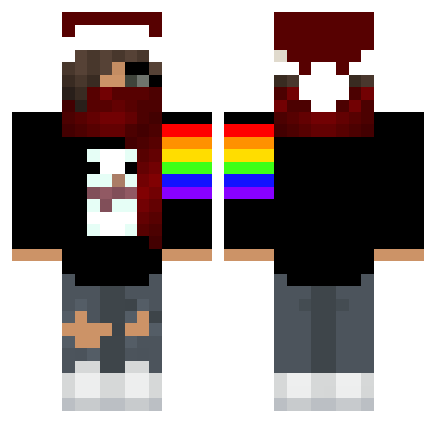 Elliot1599 Minecraft skin, front and back view