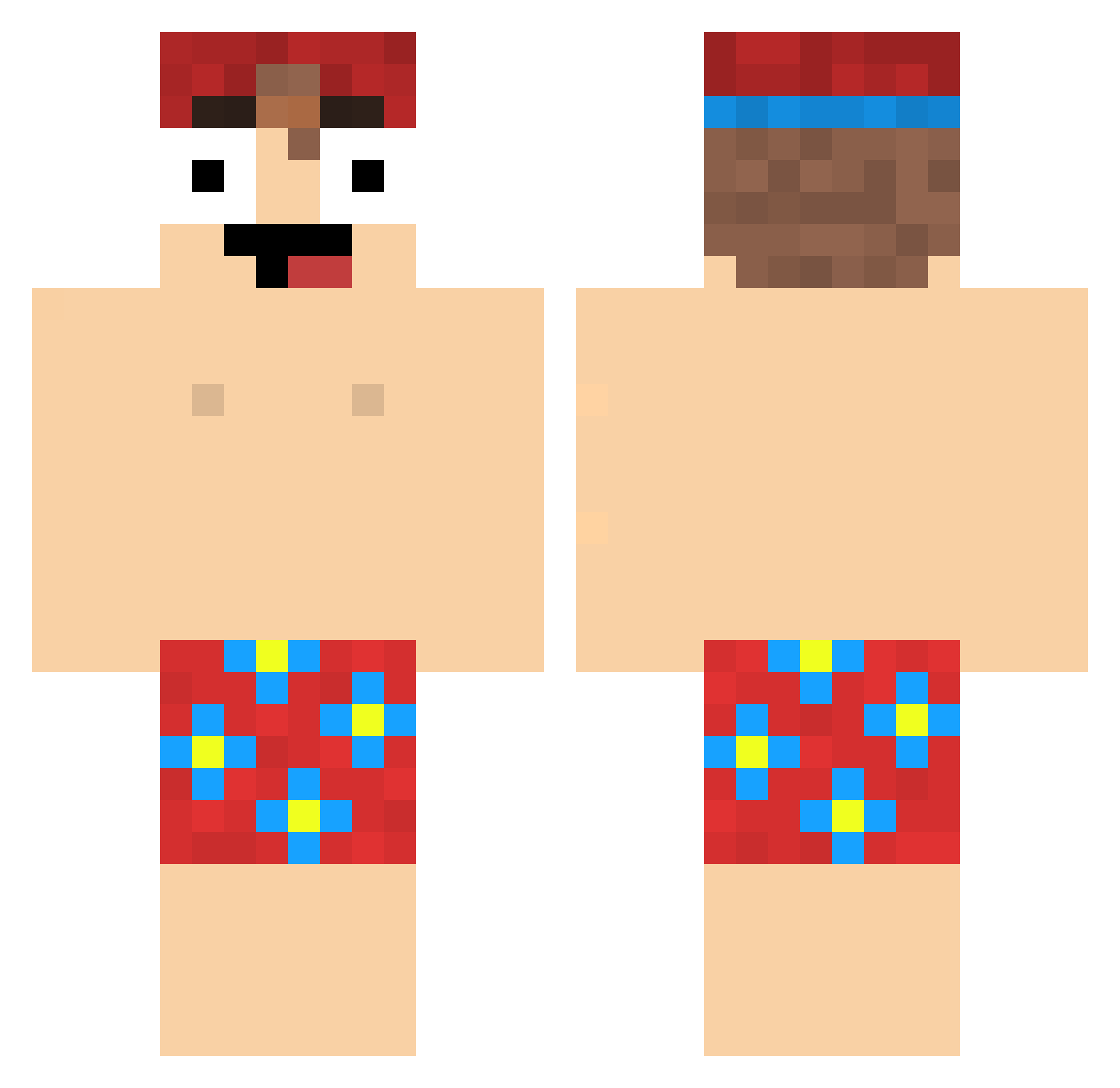 Tatan3570 Minecraft skin, front and back view