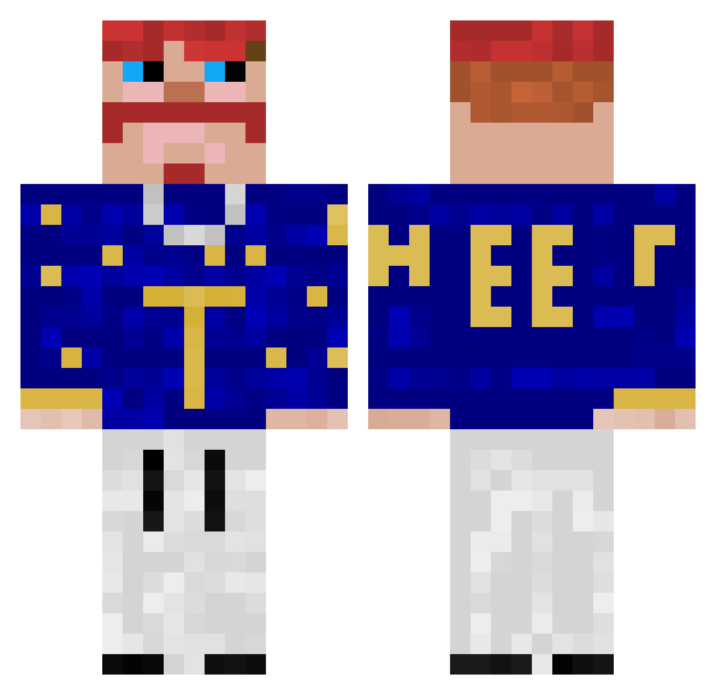 troyishot2 Minecraft skin, front and back view