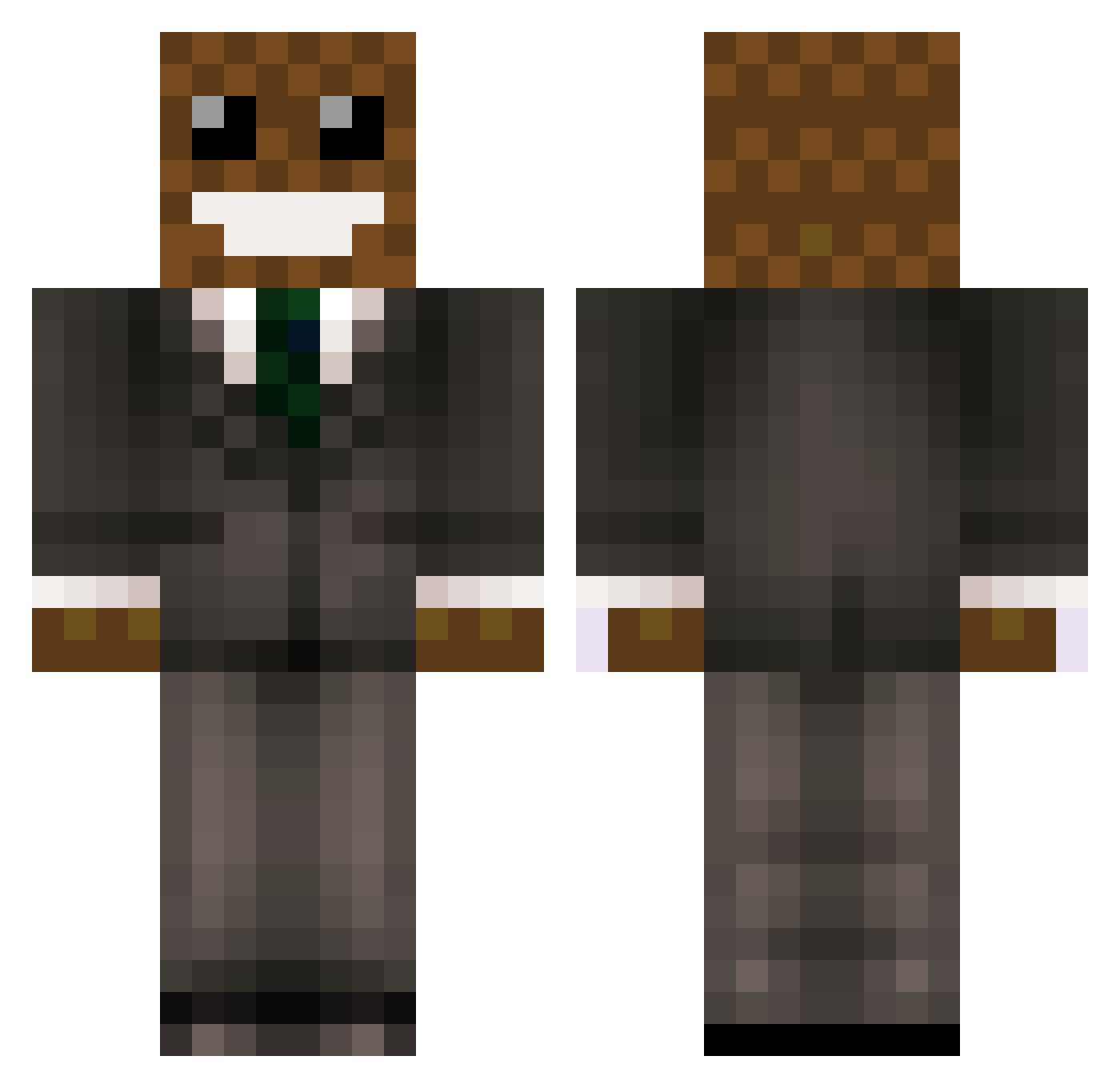 Blobinos Minecraft skin, front and back view