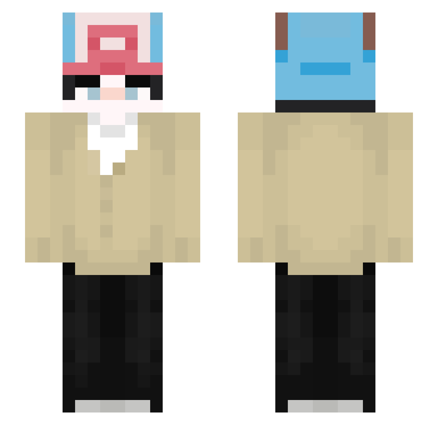CJPK Minecraft skin, front and back view
