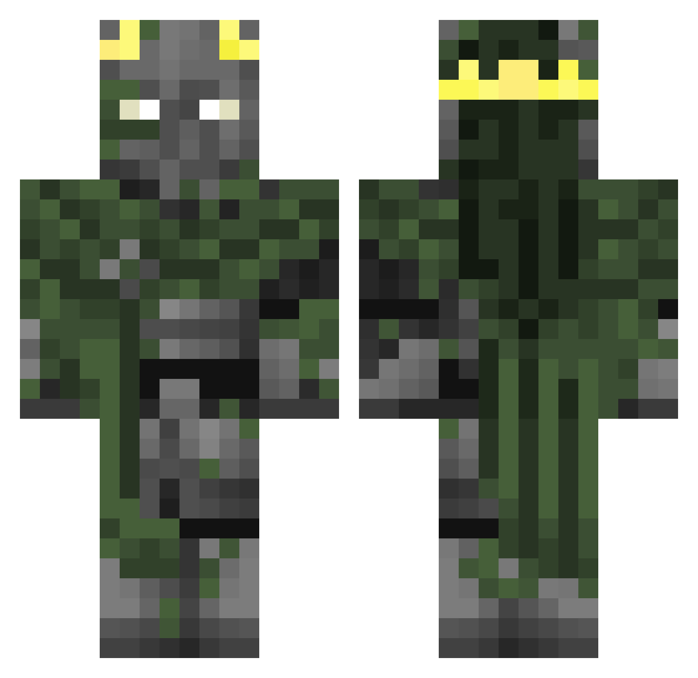 Poseurs Minecraft skin, front and back view