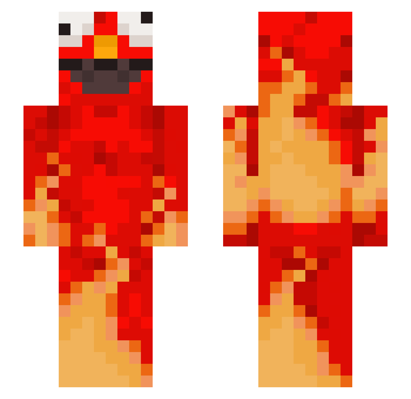 Spiele_ente Minecraft skin, front and back view