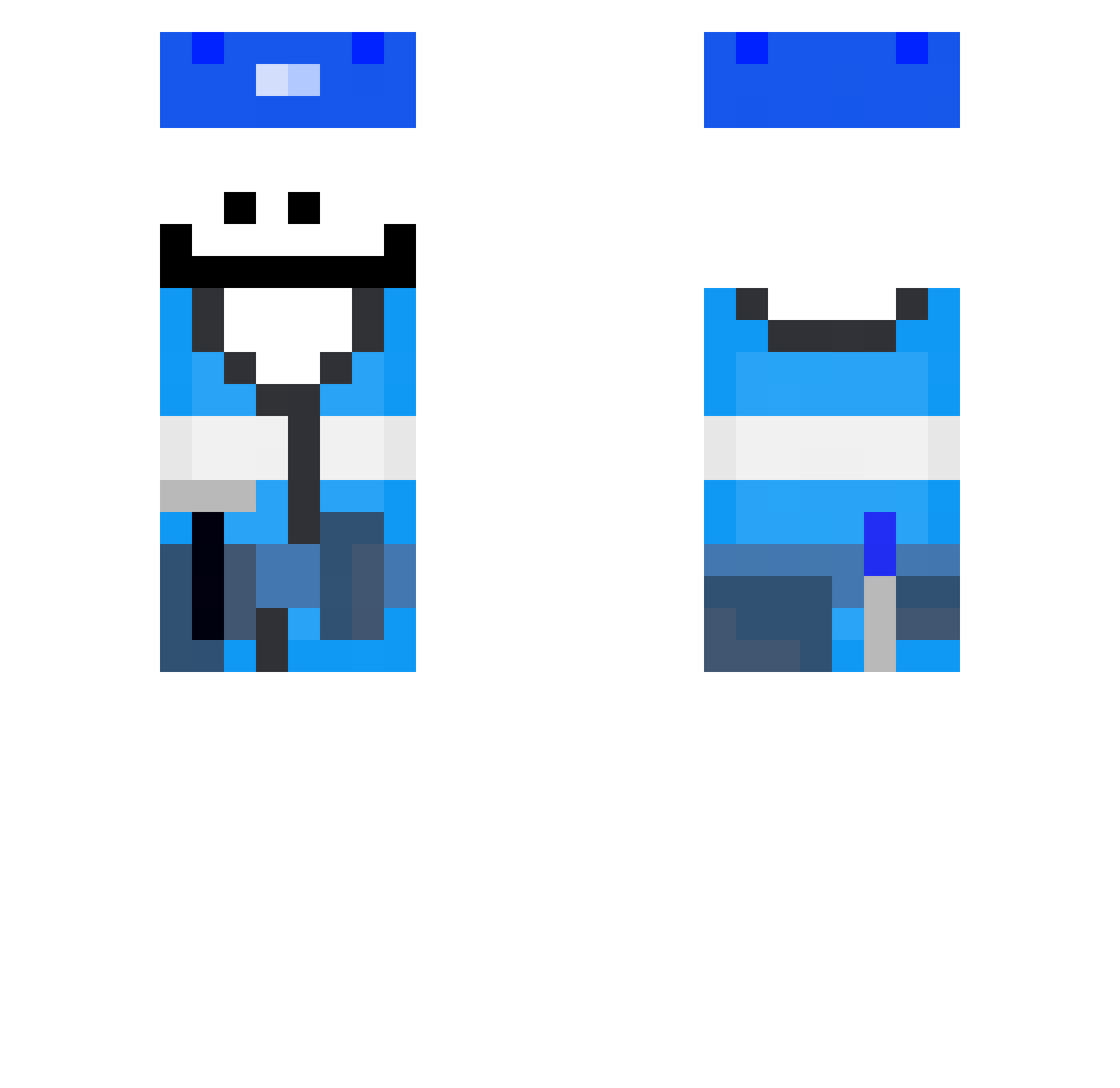 polarZXXD Minecraft skin, front and back view