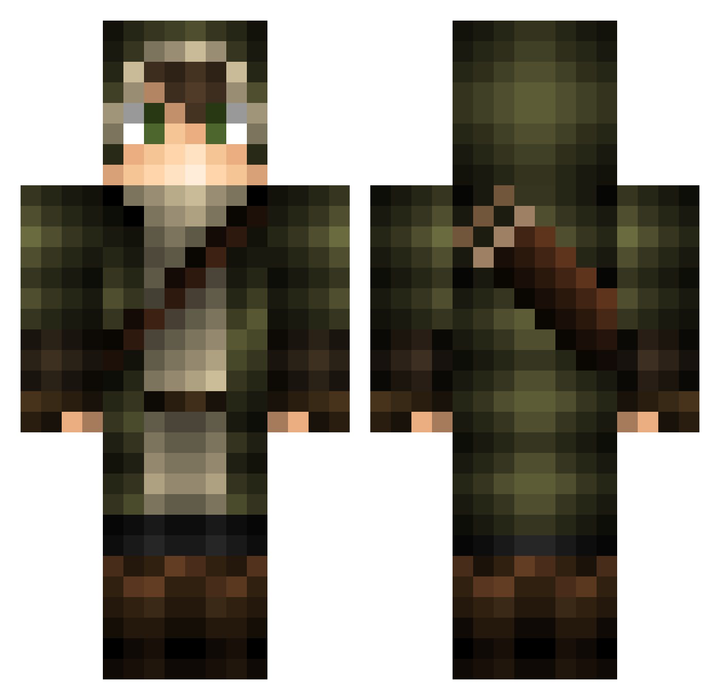 Lolohique Minecraft skin, front and back view