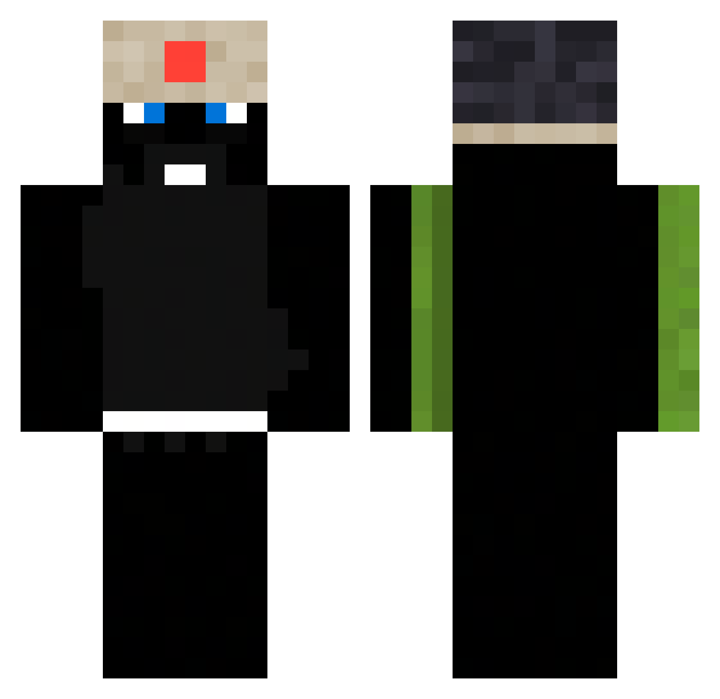 lostvrtual Minecraft skin, front and back view