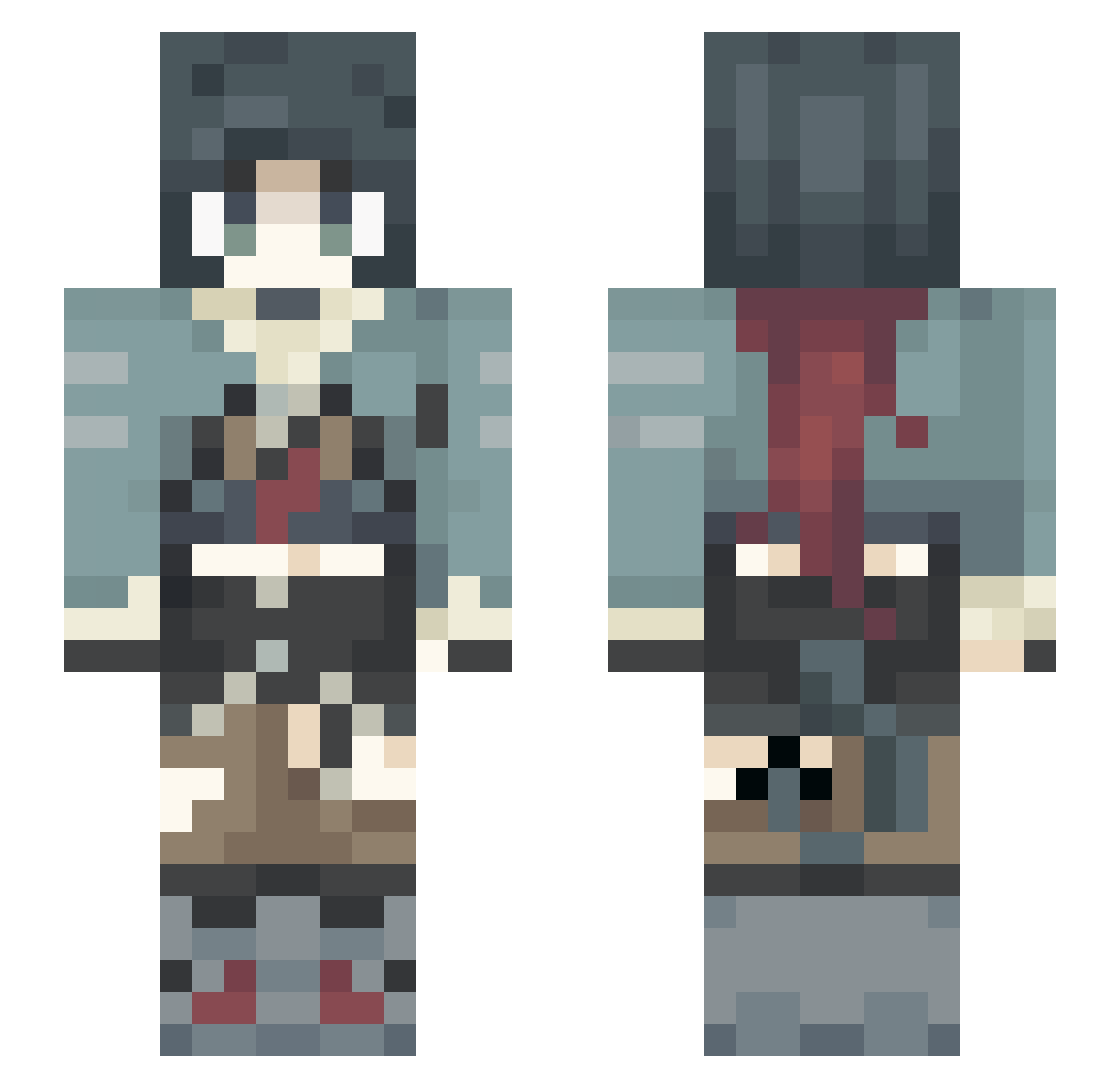 __CIKI Minecraft skin, front and back view