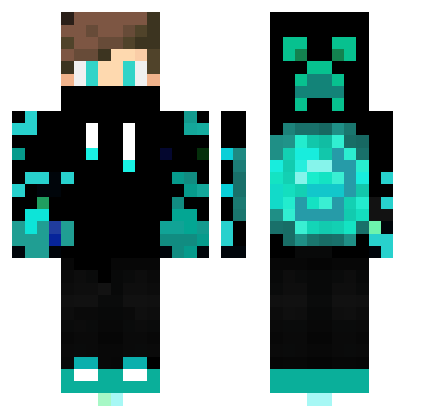 Abhy2k Minecraft skin, front and back view
