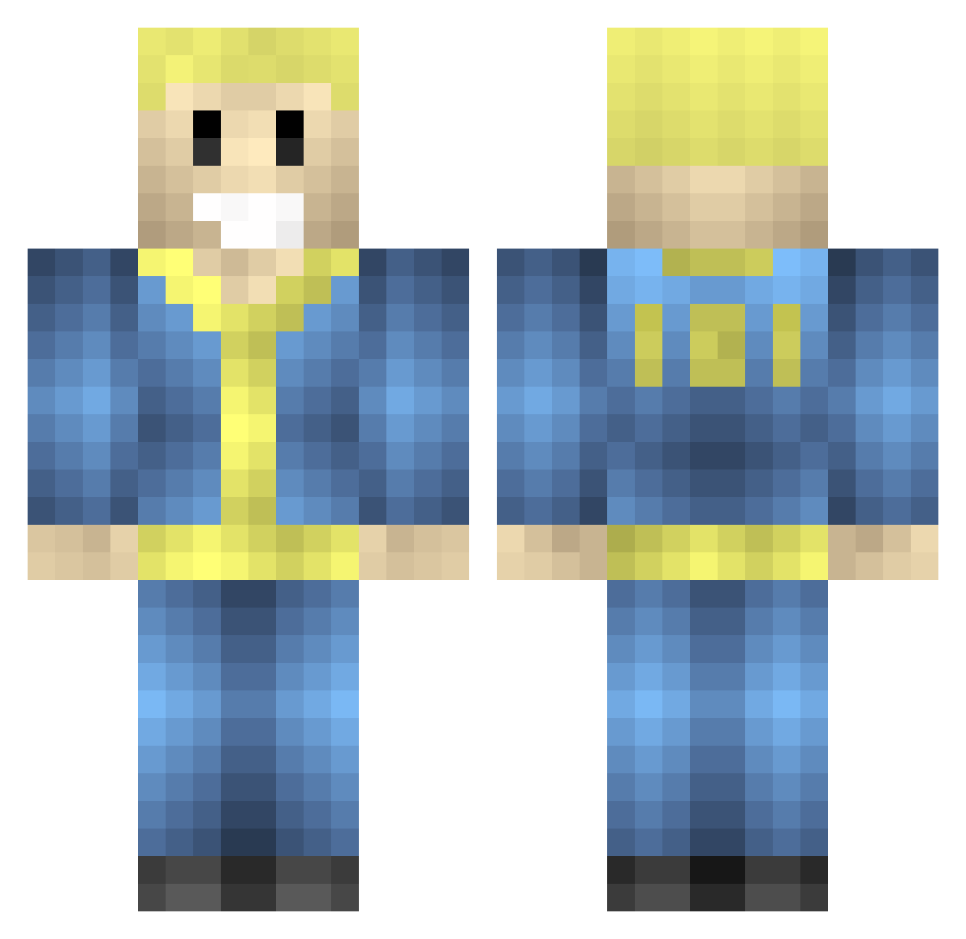 FixItWitTape Minecraft skin, front and back view