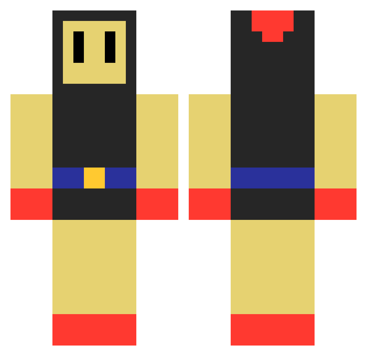 krisssh Minecraft skin, front and back view