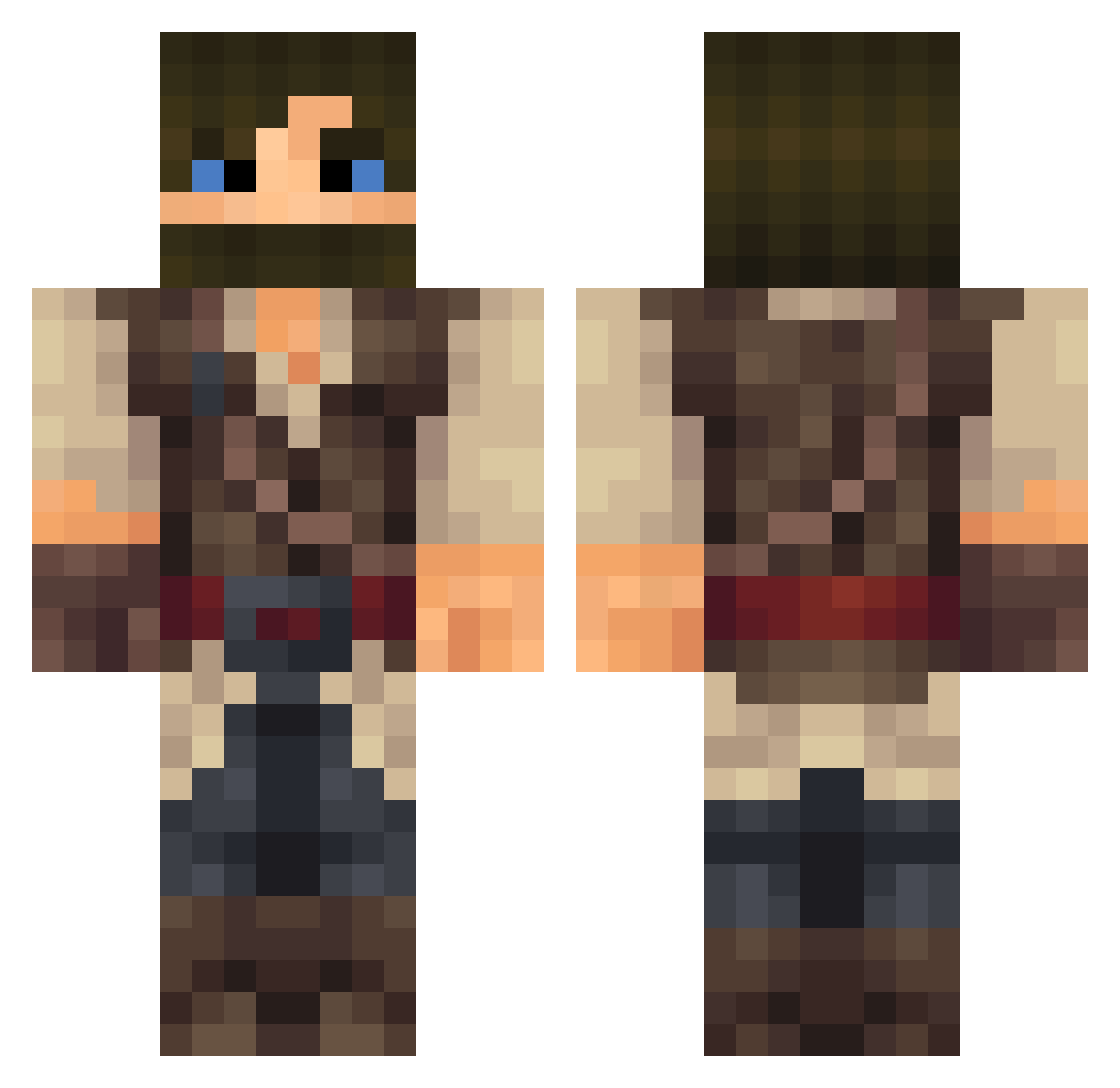 jarod842 Minecraft skin, front and back view