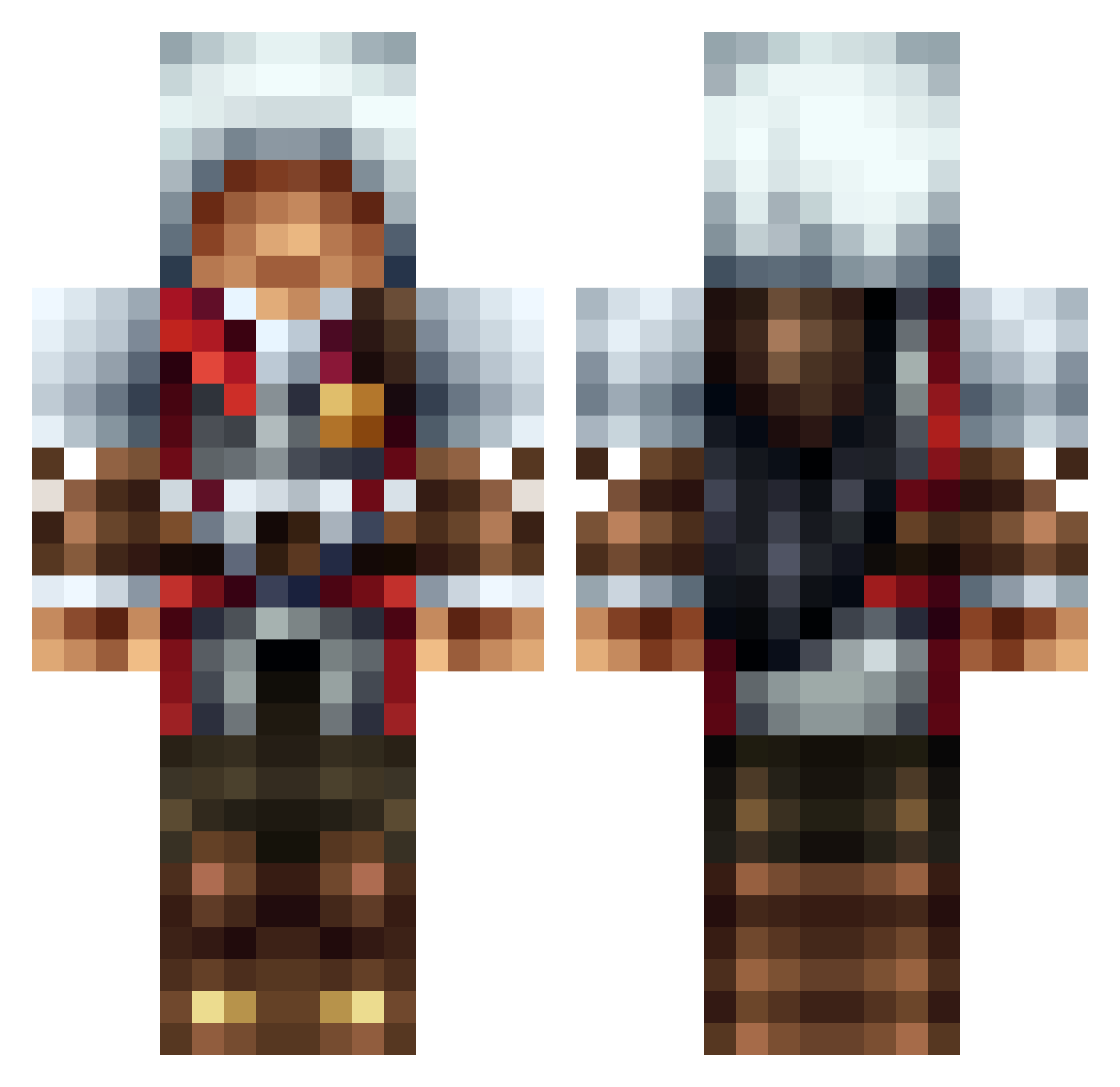 Wost Minecraft skin, front and back view