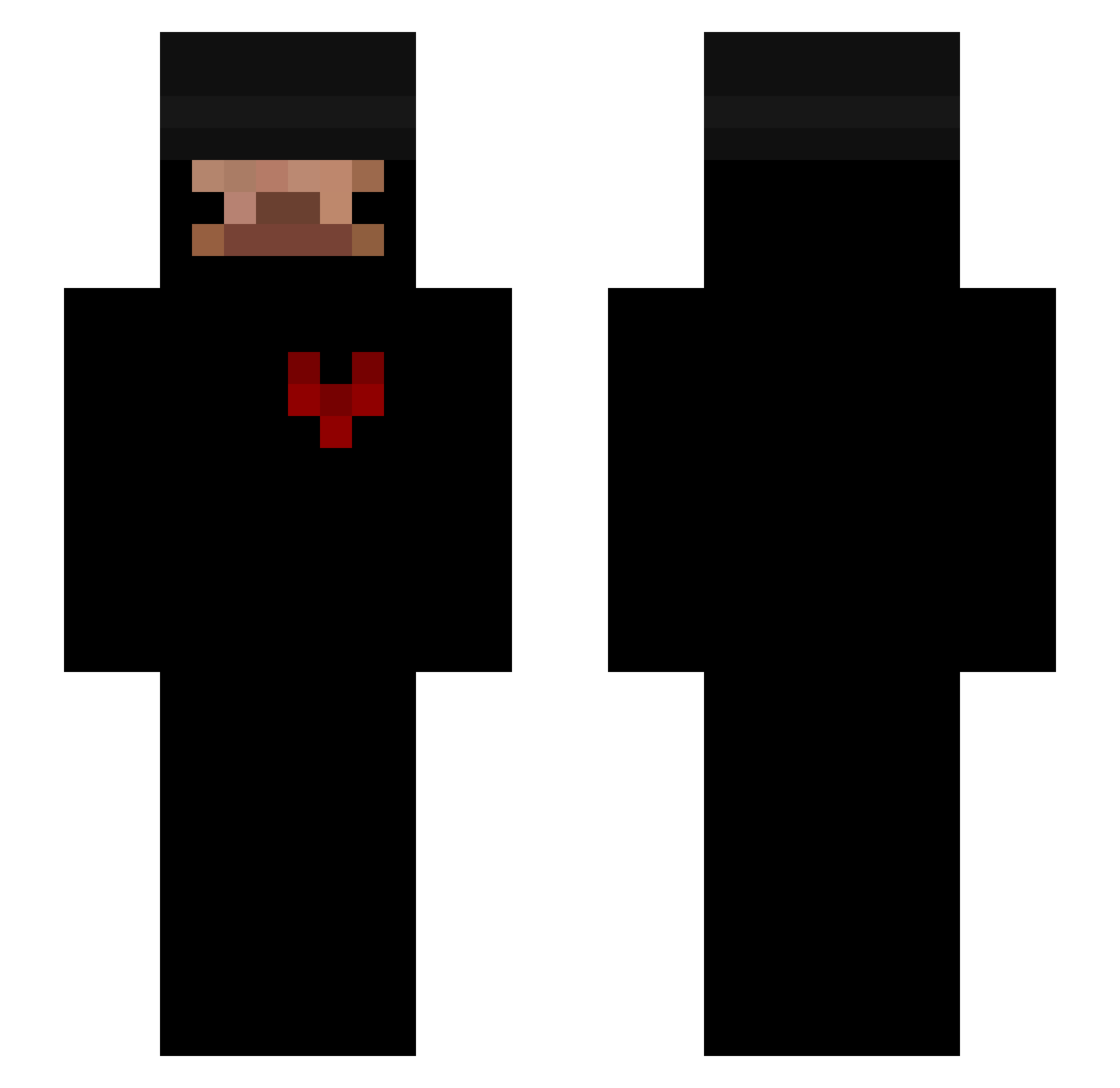 Primorix Minecraft skin, front and back view