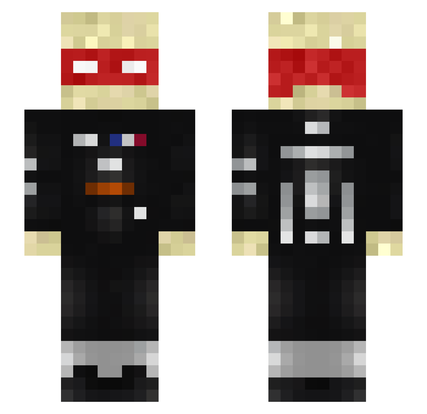 WaoRank1 Minecraft skin, front and back view