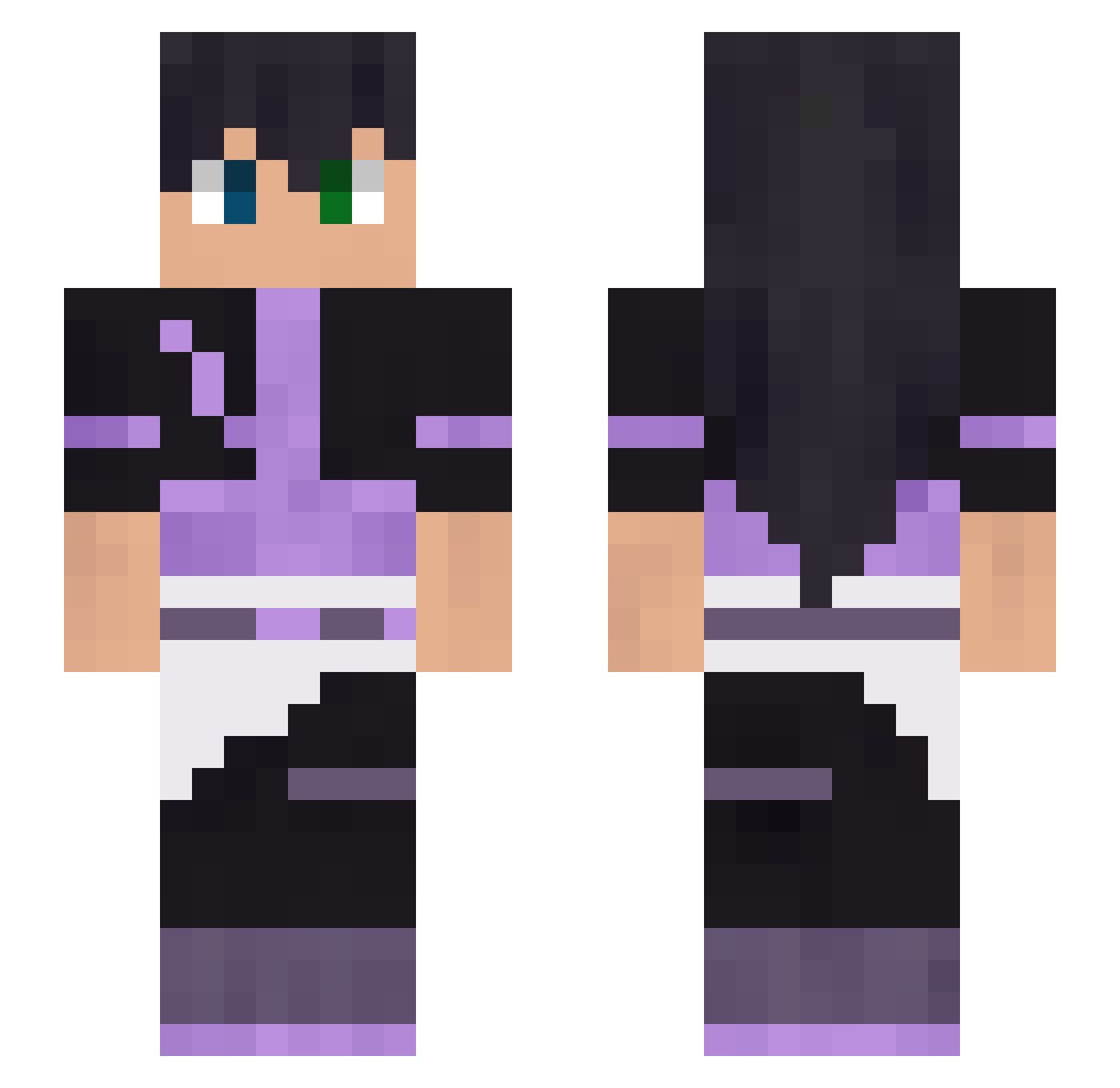 ragnaulva Minecraft skin, front and back view