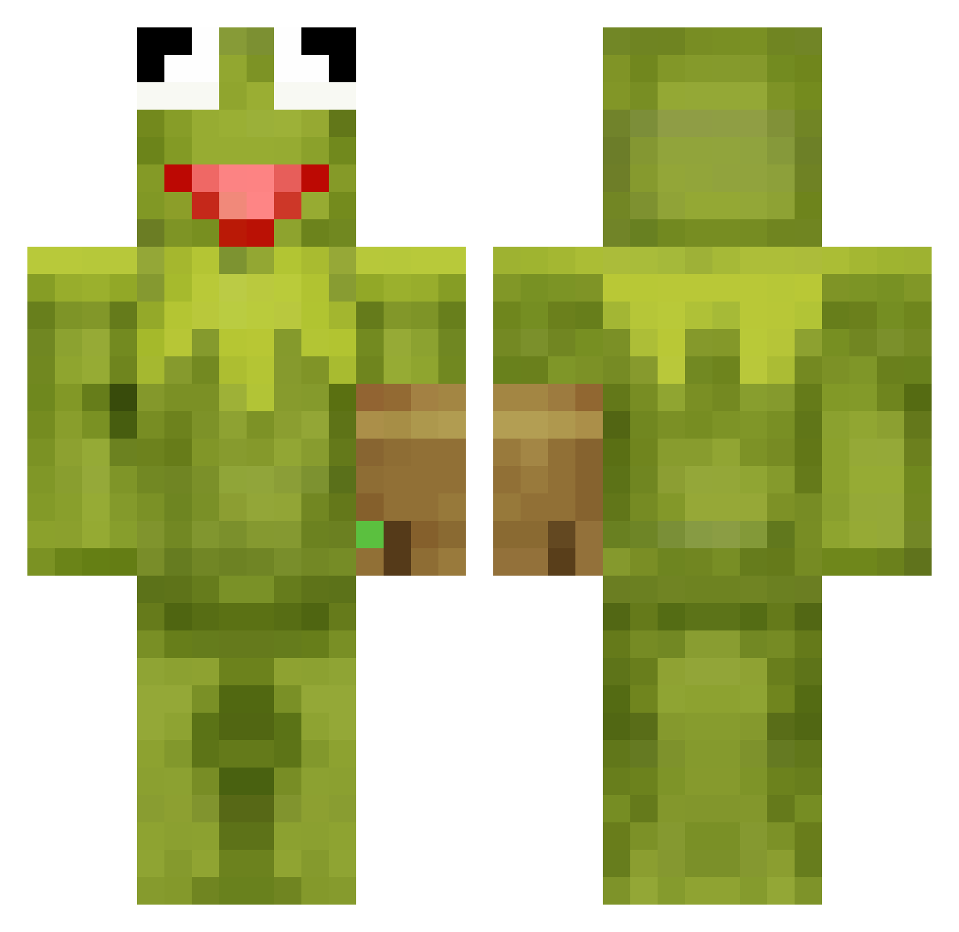 FootCheese Minecraft skin, front and back view