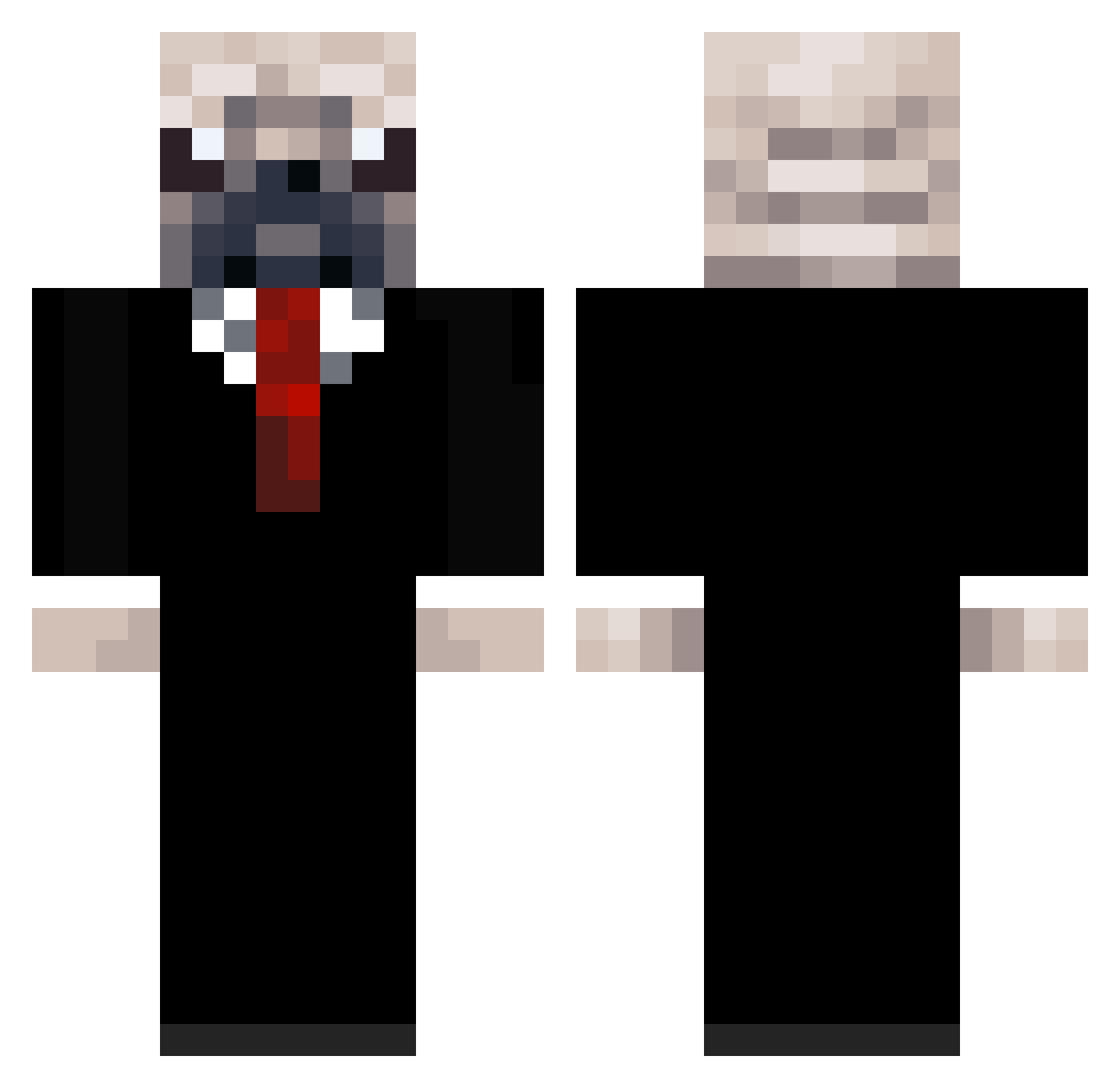 ToggleYT Minecraft skin, front and back view