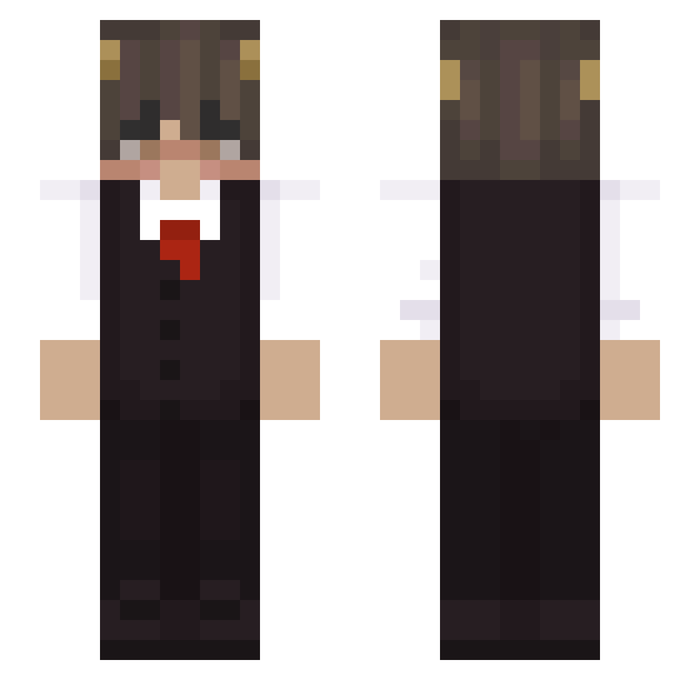 Sayese Minecraft skin, front and back view