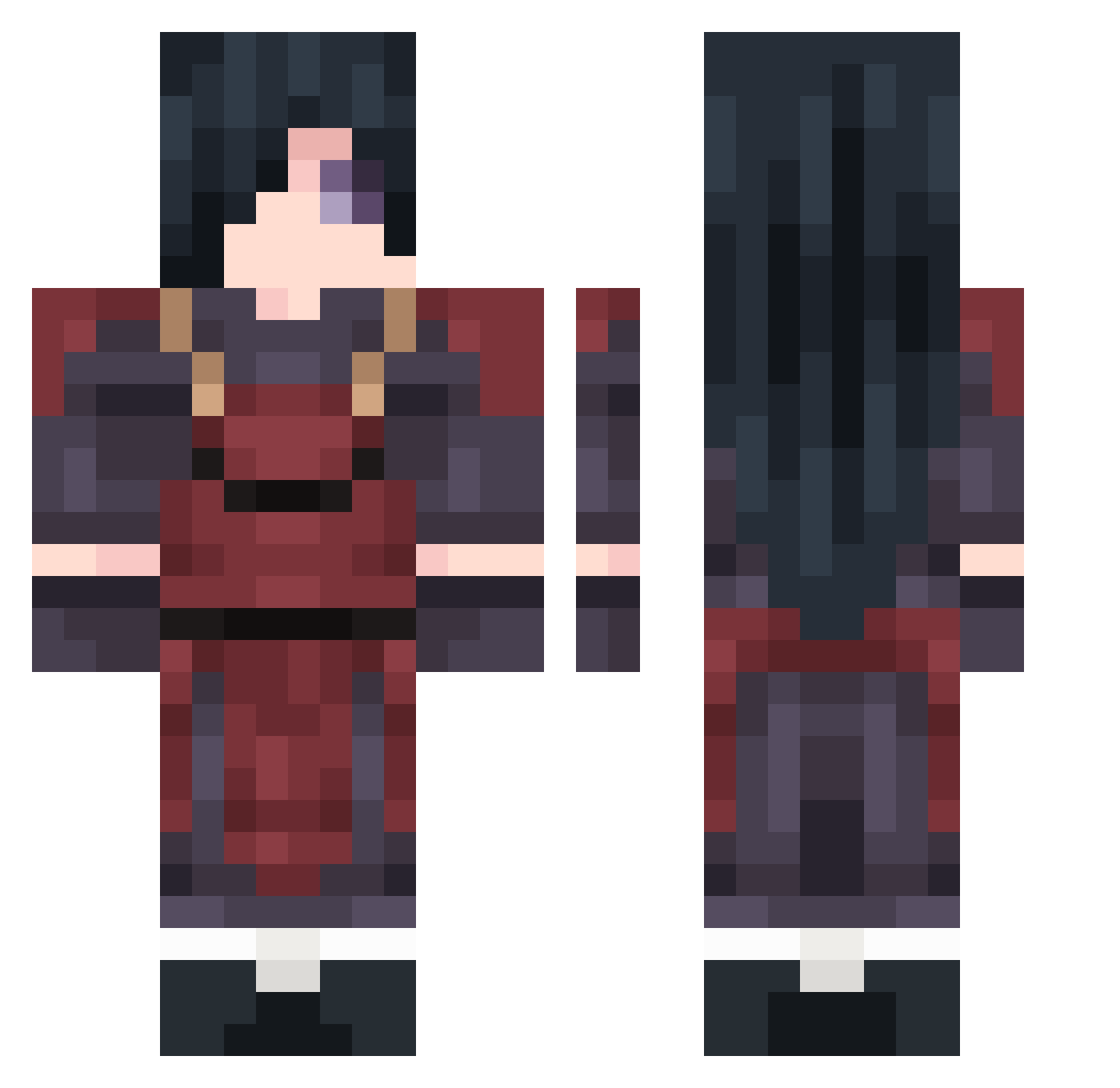 FlameAmar Minecraft skin, front and back view