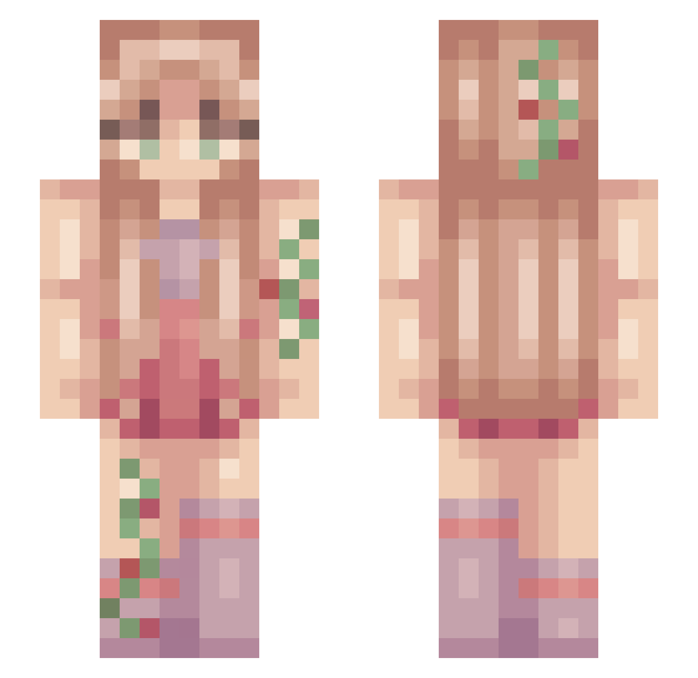 Deiocess Minecraft skin, front and back view