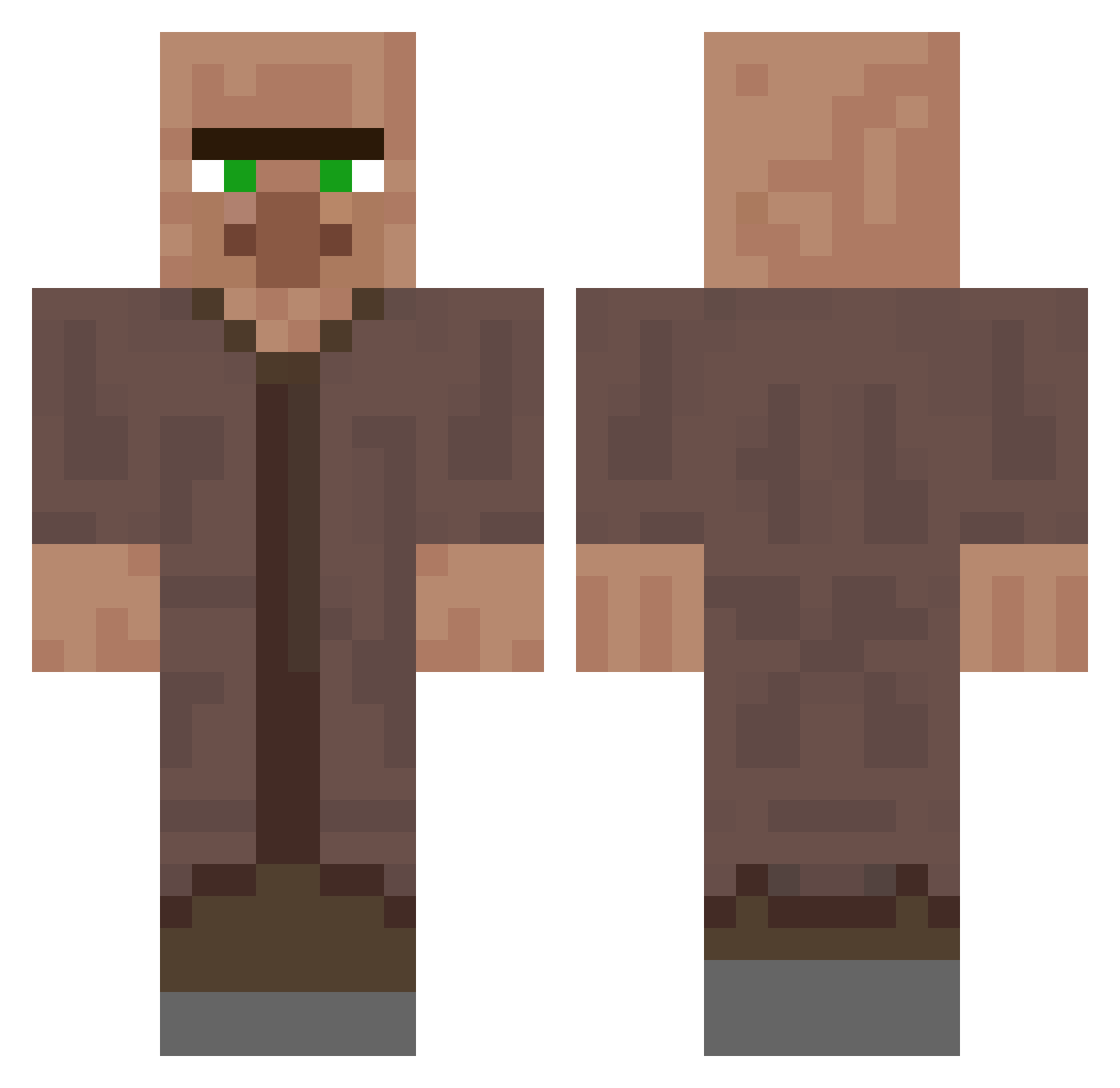randbullet Minecraft skin, front and back view